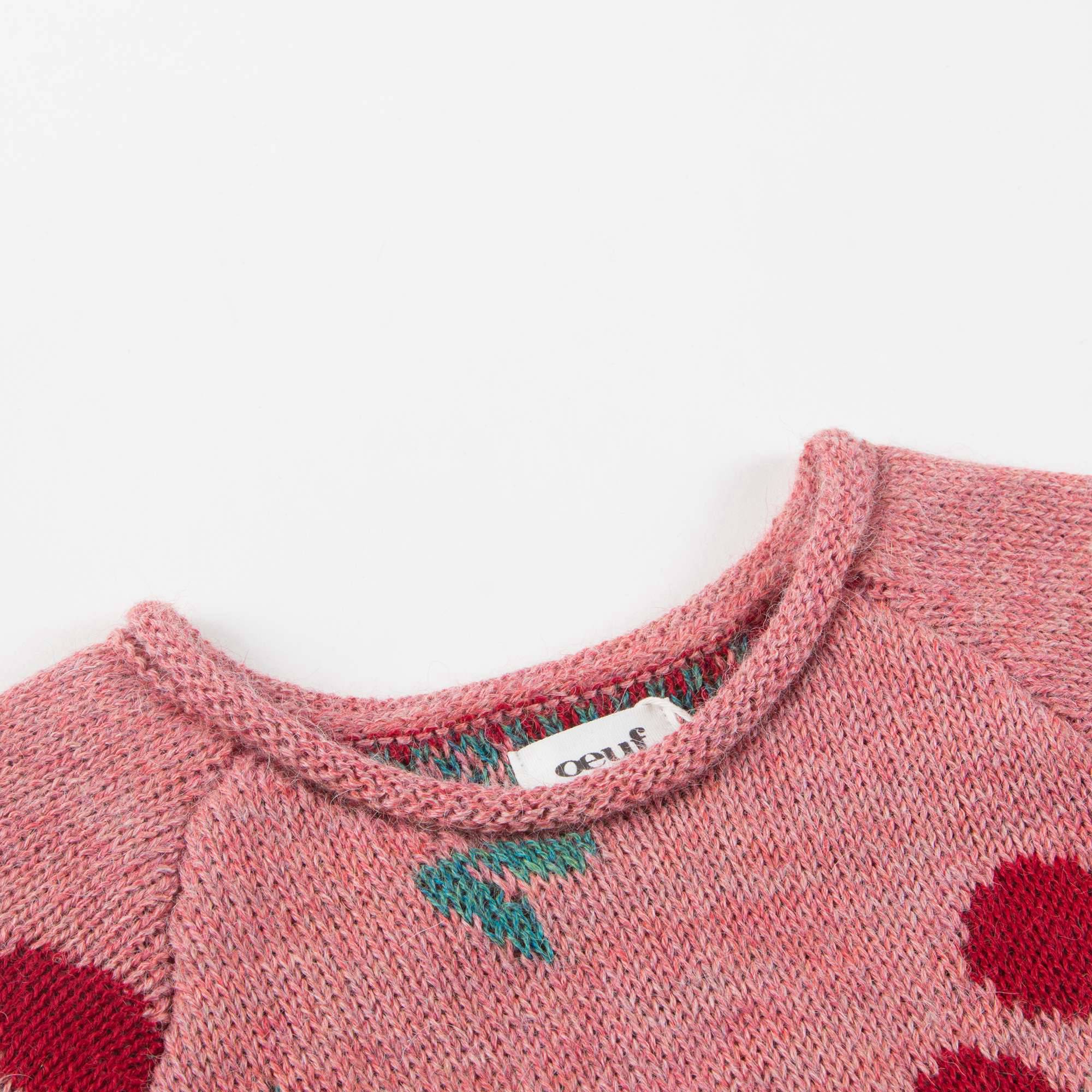 Girls Rose Pink Cherry Alpaca Wool Dress