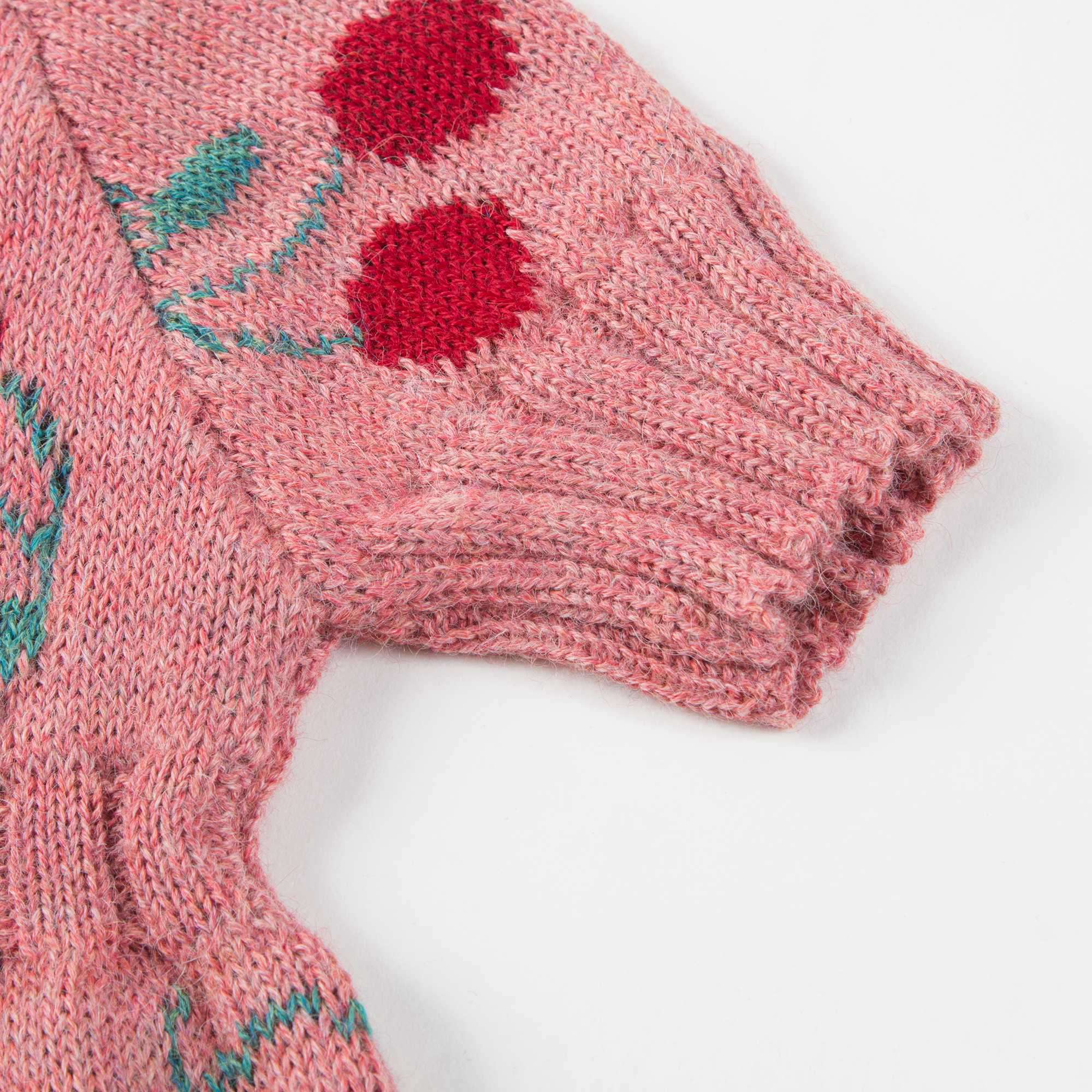 Girls Rose Pink Cherry Alpaca Wool Dress
