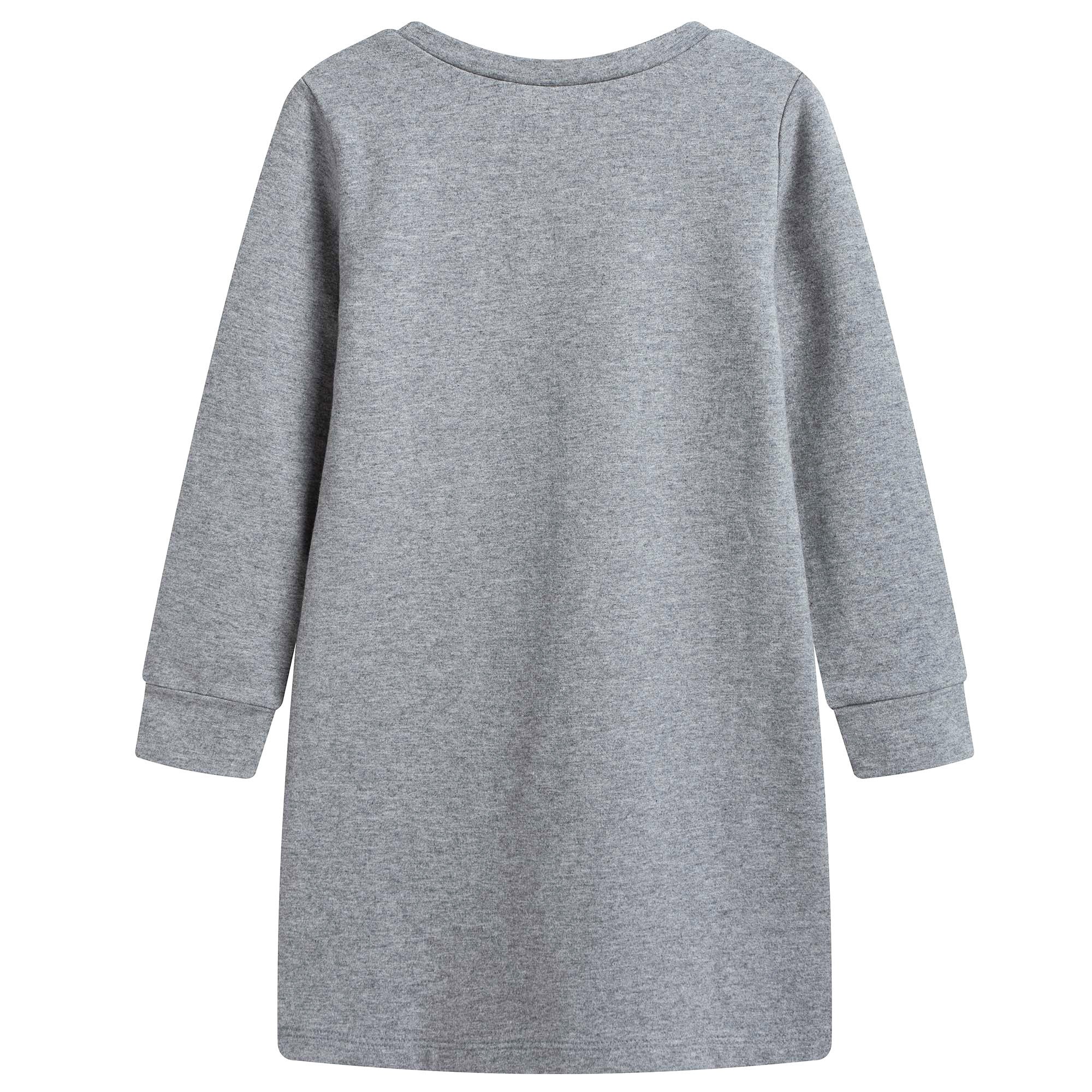 Girls Grey Bag Printed Dress
