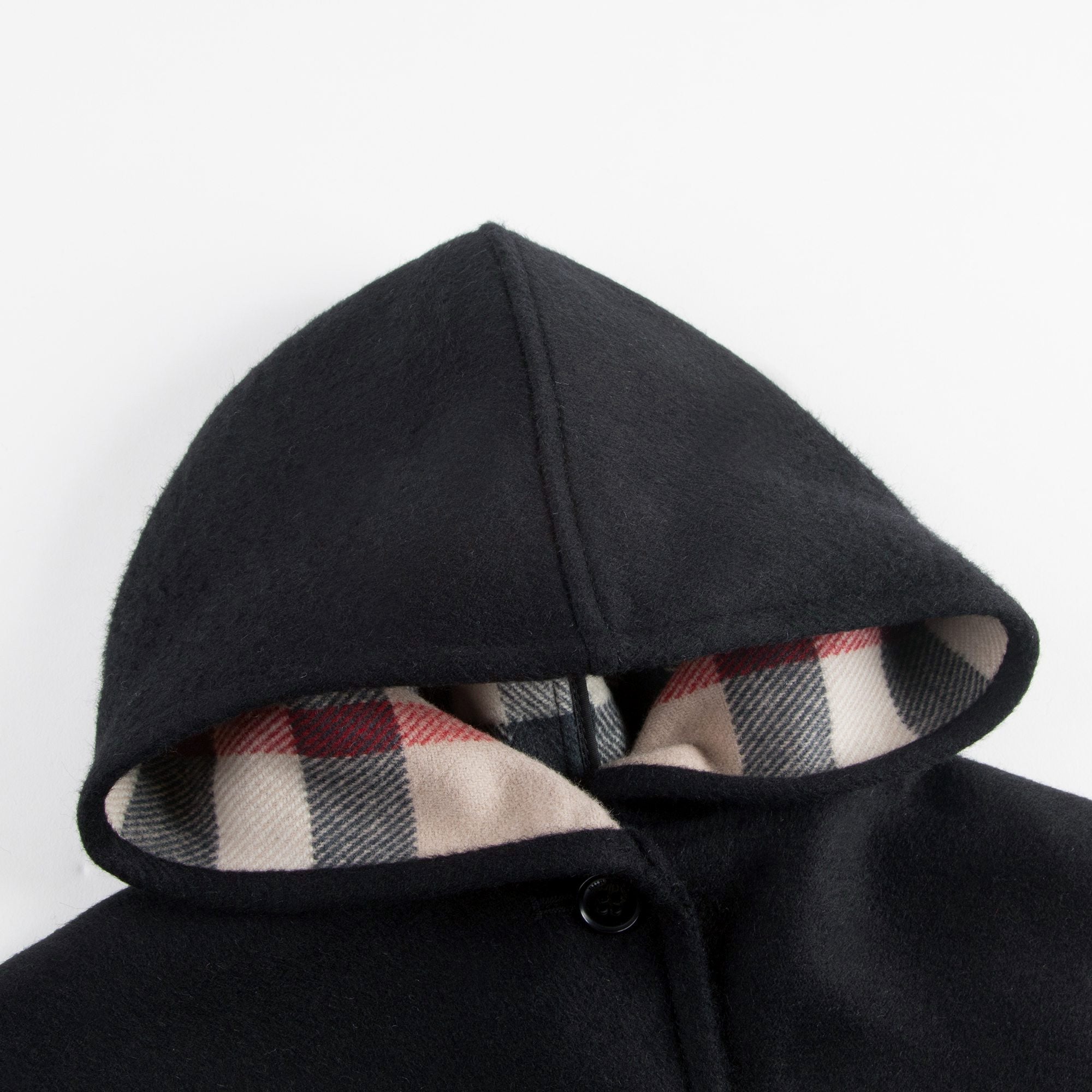 Baby Girls Black Hooded Wool Cape