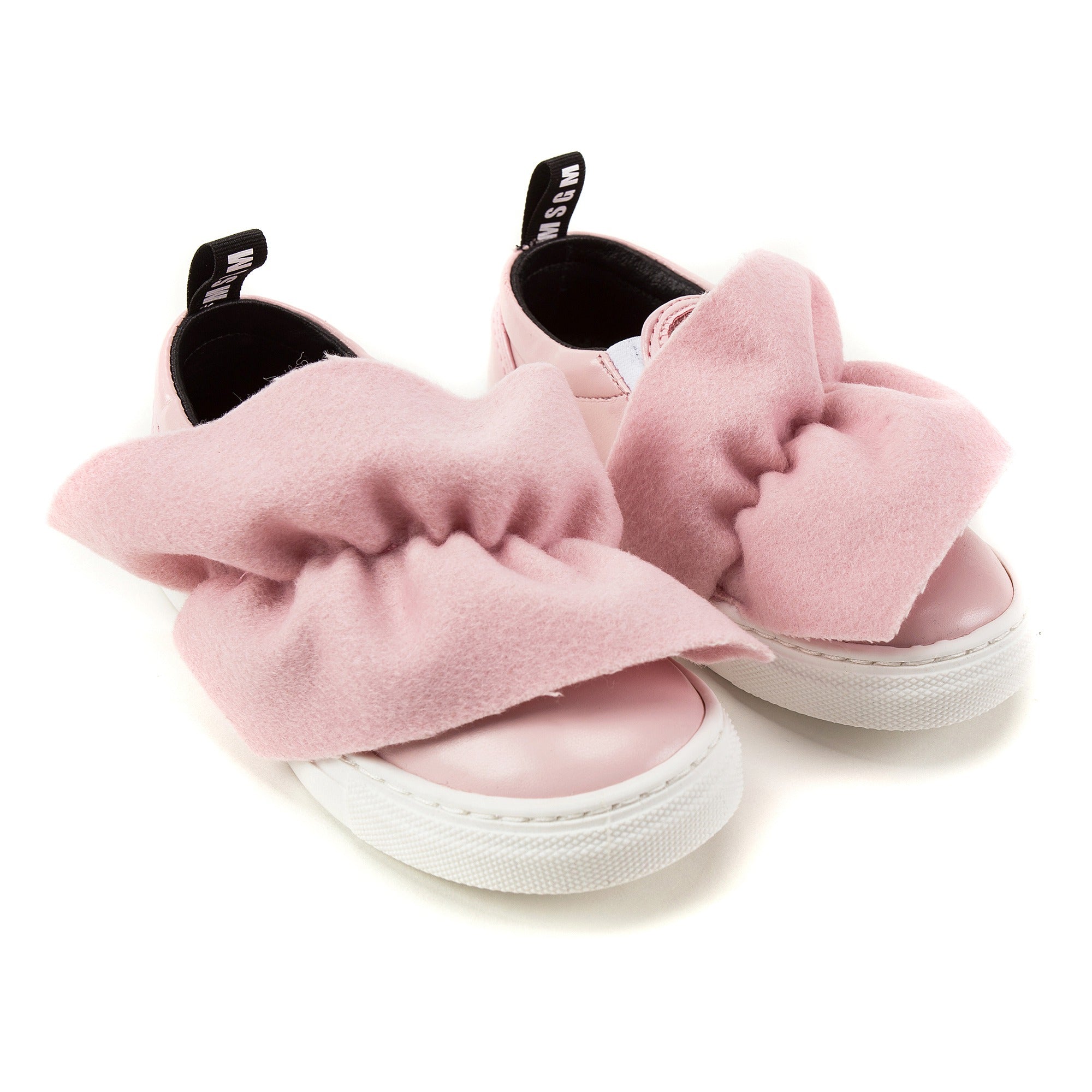 Girls Pink Logo Trainers With Ruffle