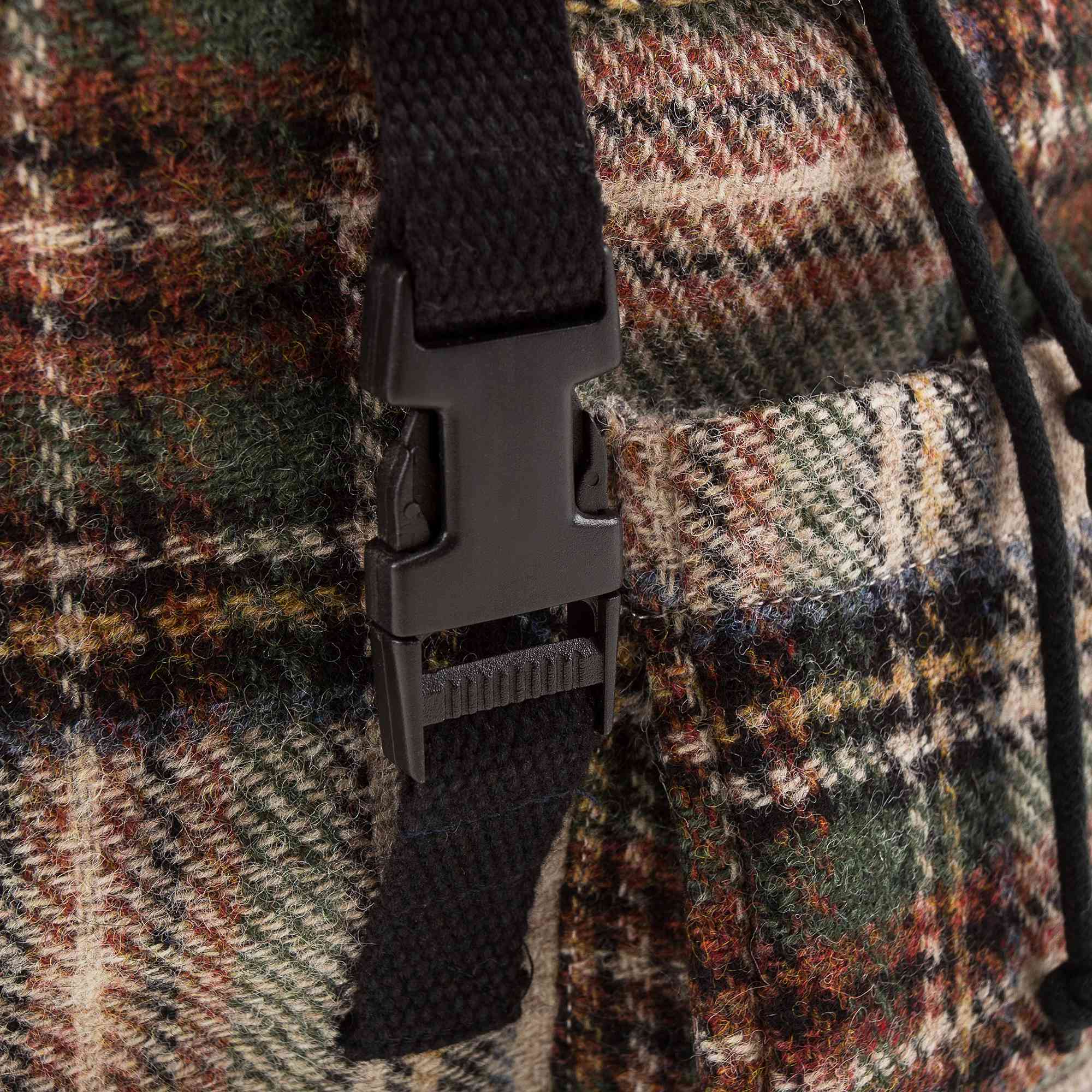 Beige Check Wool Backpack