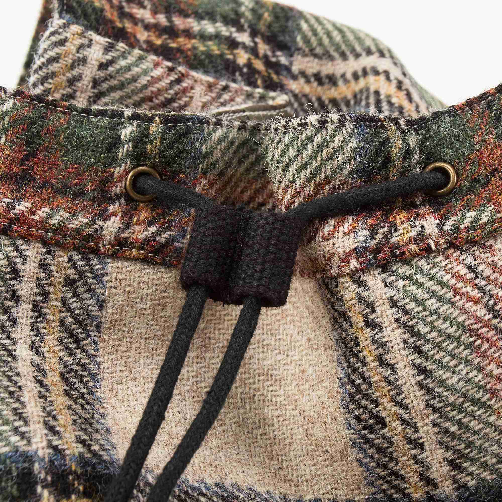 Beige Check Wool Backpack