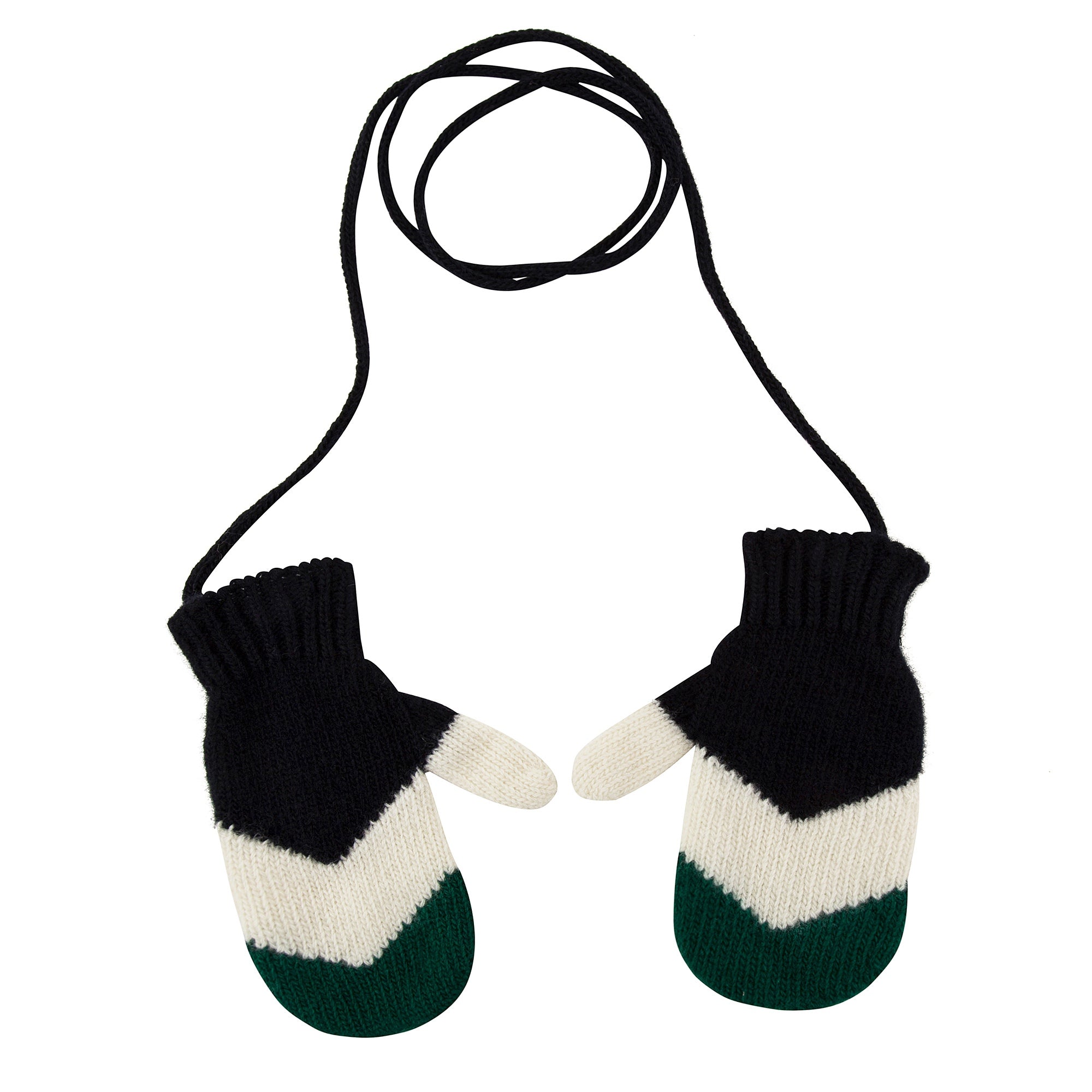 Girls Green Wool Gloves