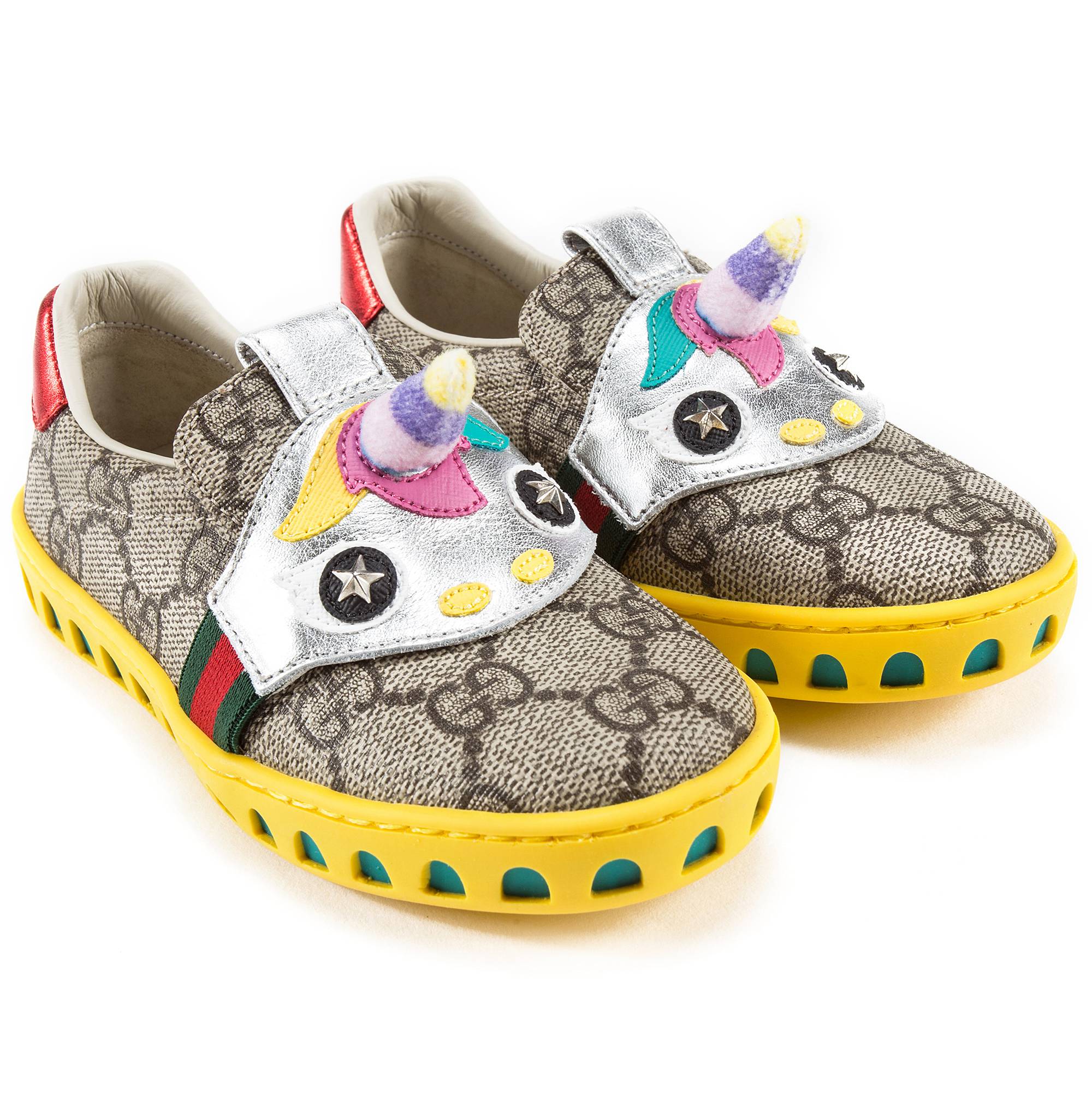 Girls Beige GG Unicorn Shoes