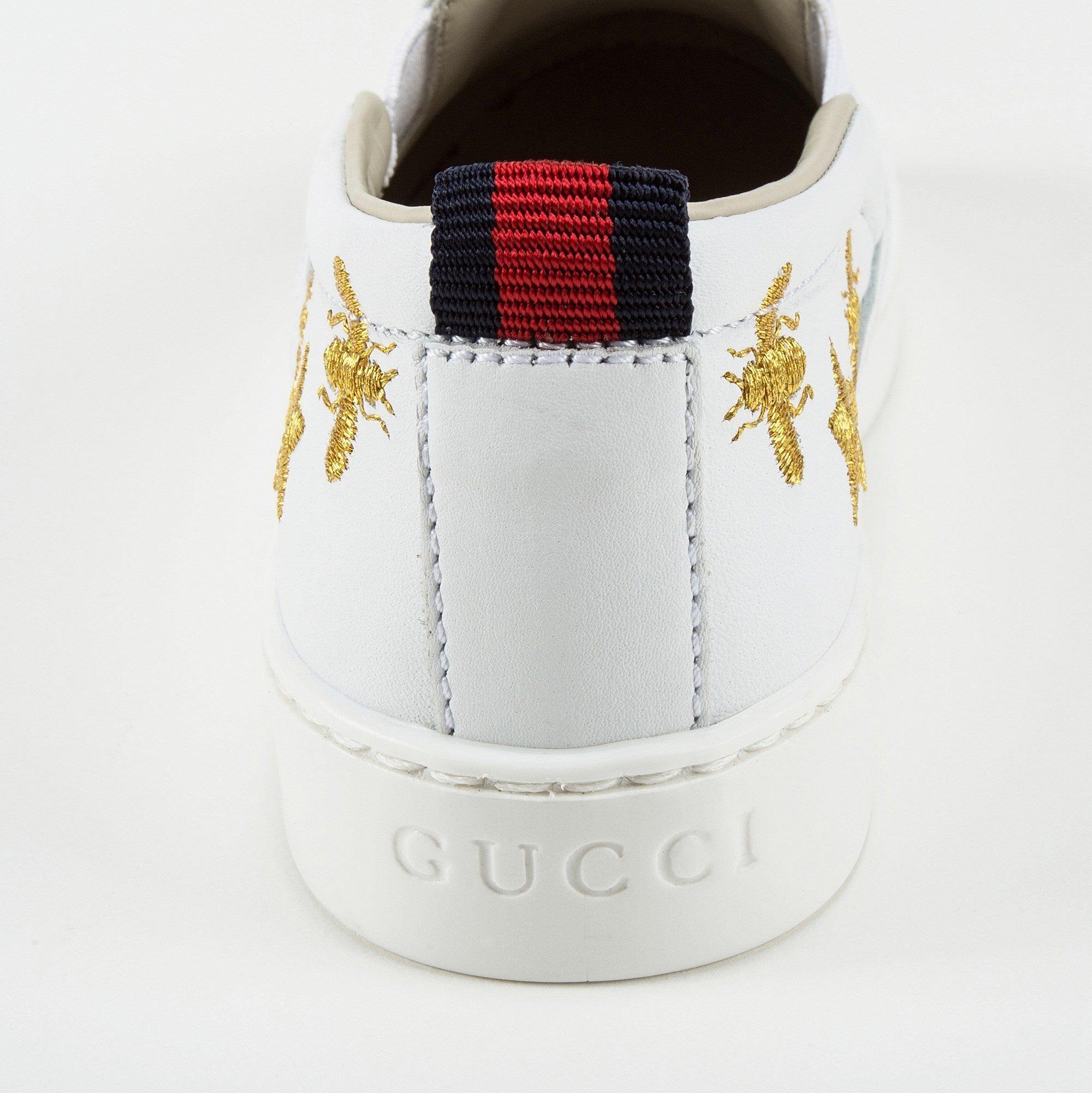Girls White Bees Embroidered Shoes