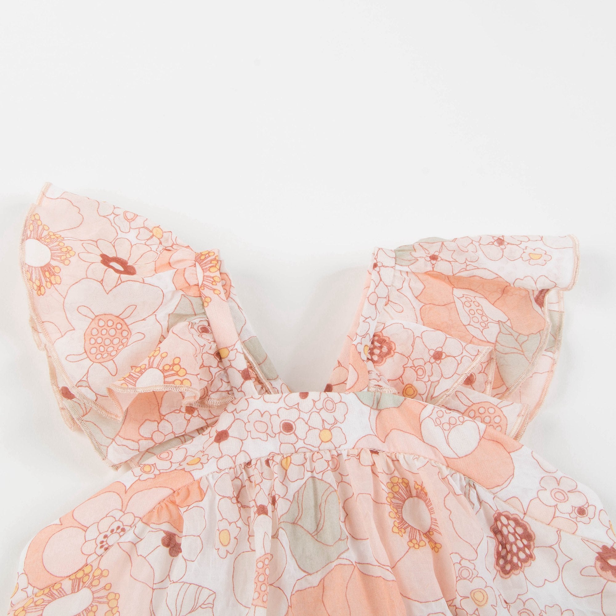 Baby Girls Rose Kaki Floral Cotton Dress