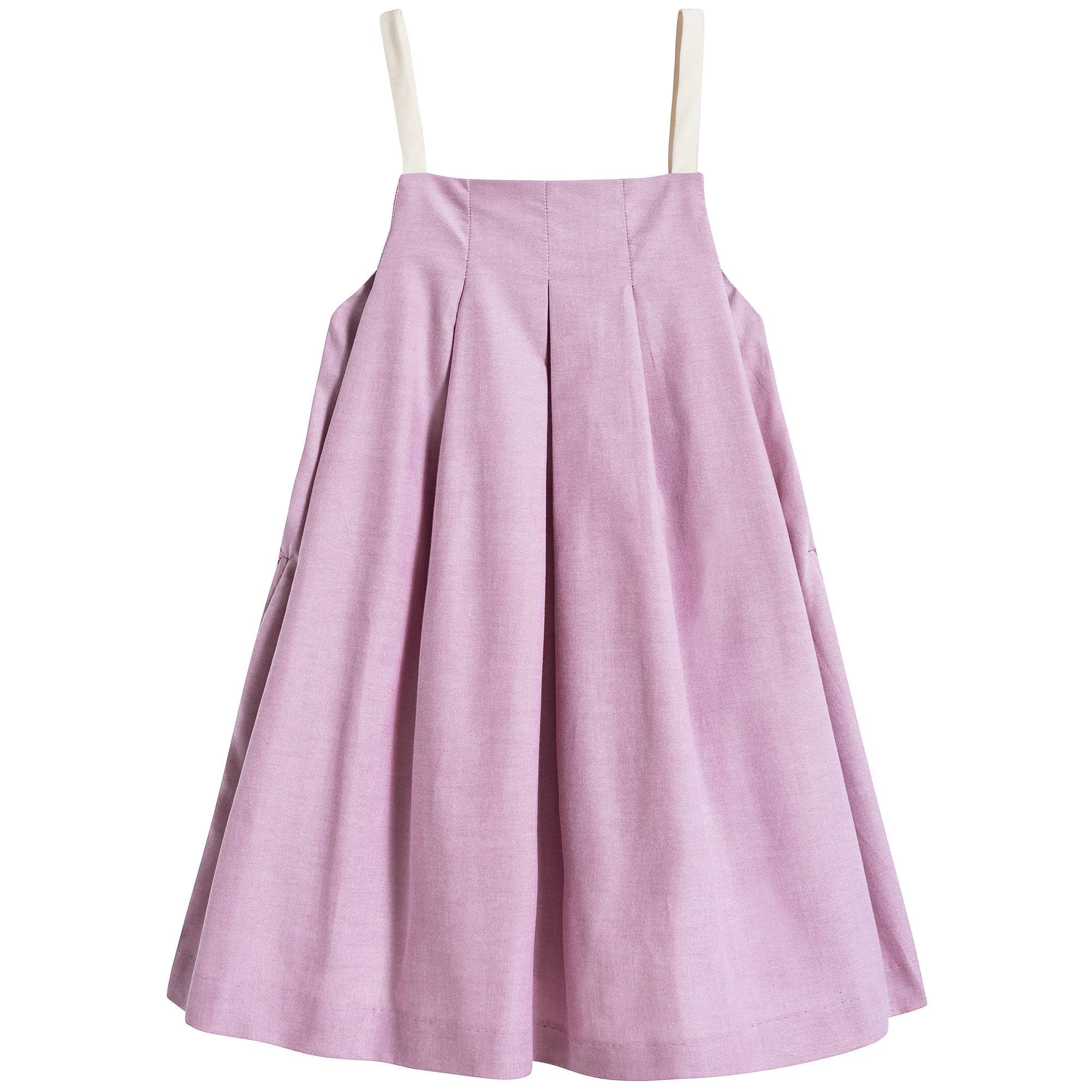Girls Pale Burgundy Pleated Dress