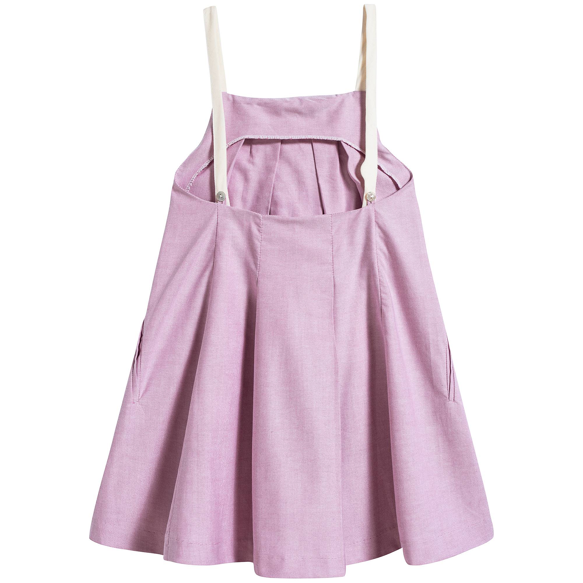 Girls Pale Burgundy Pleated Dress