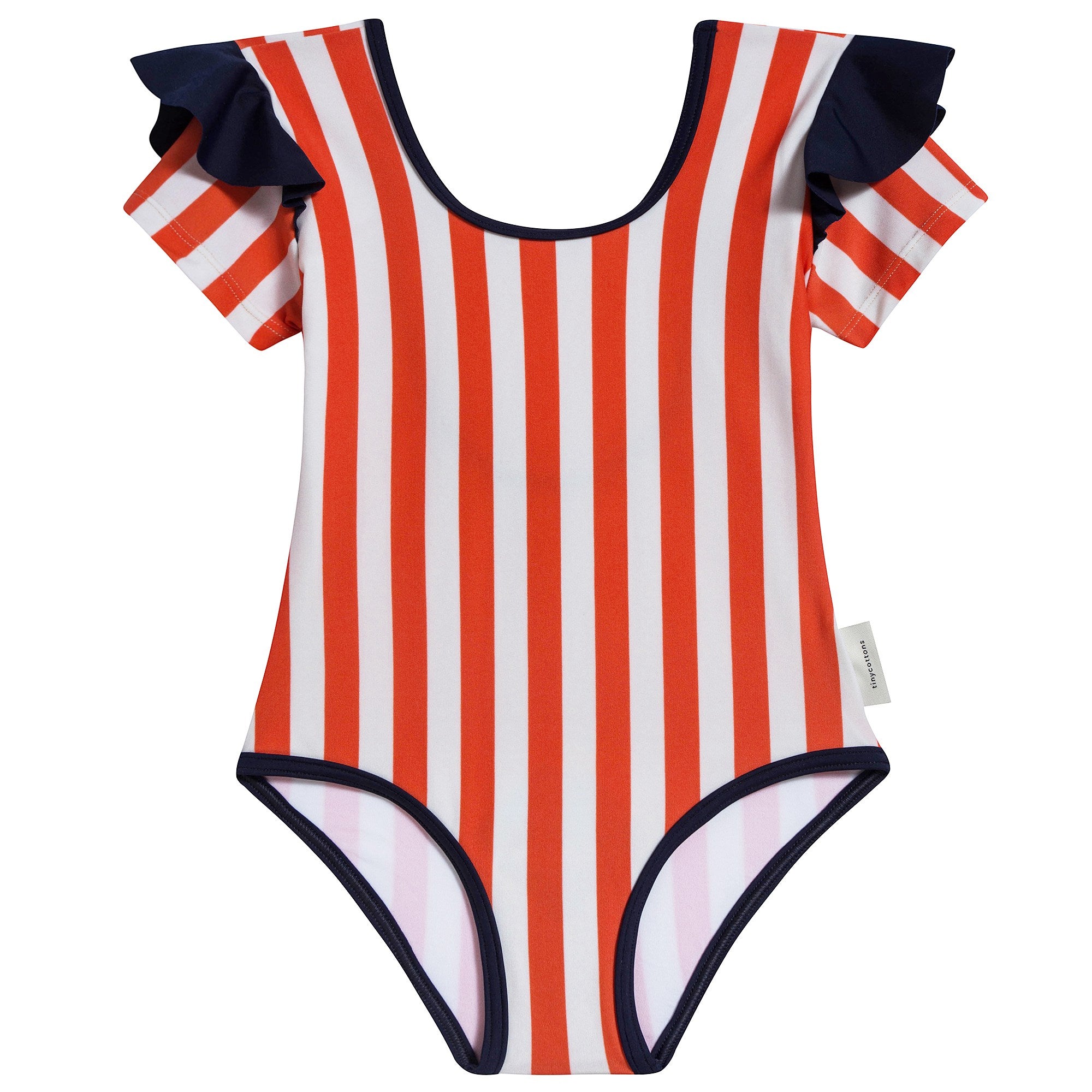 Girls Carmine Striped Polyamide Swimwear