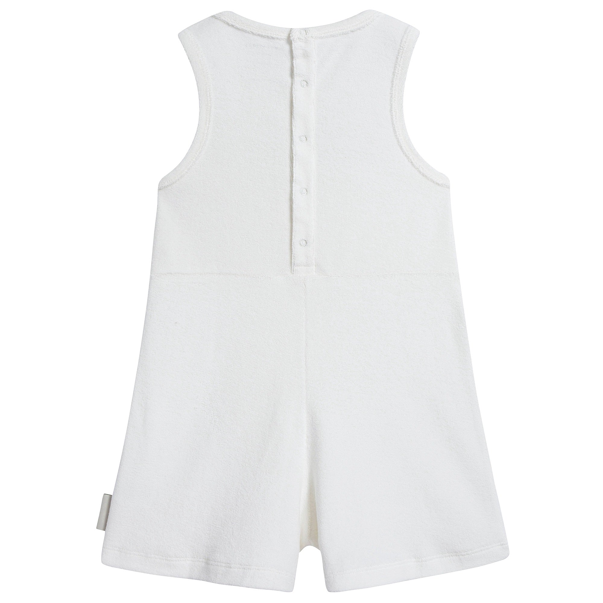 Girls White Pima Cotton Rompers