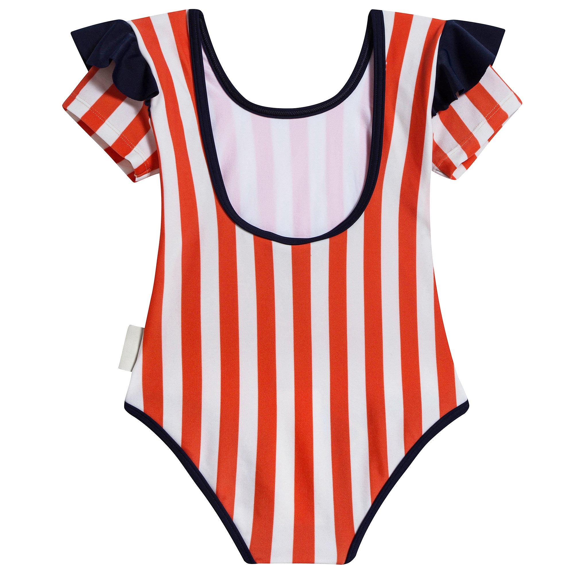 Girls Carmine Striped Polyamide Swimwear