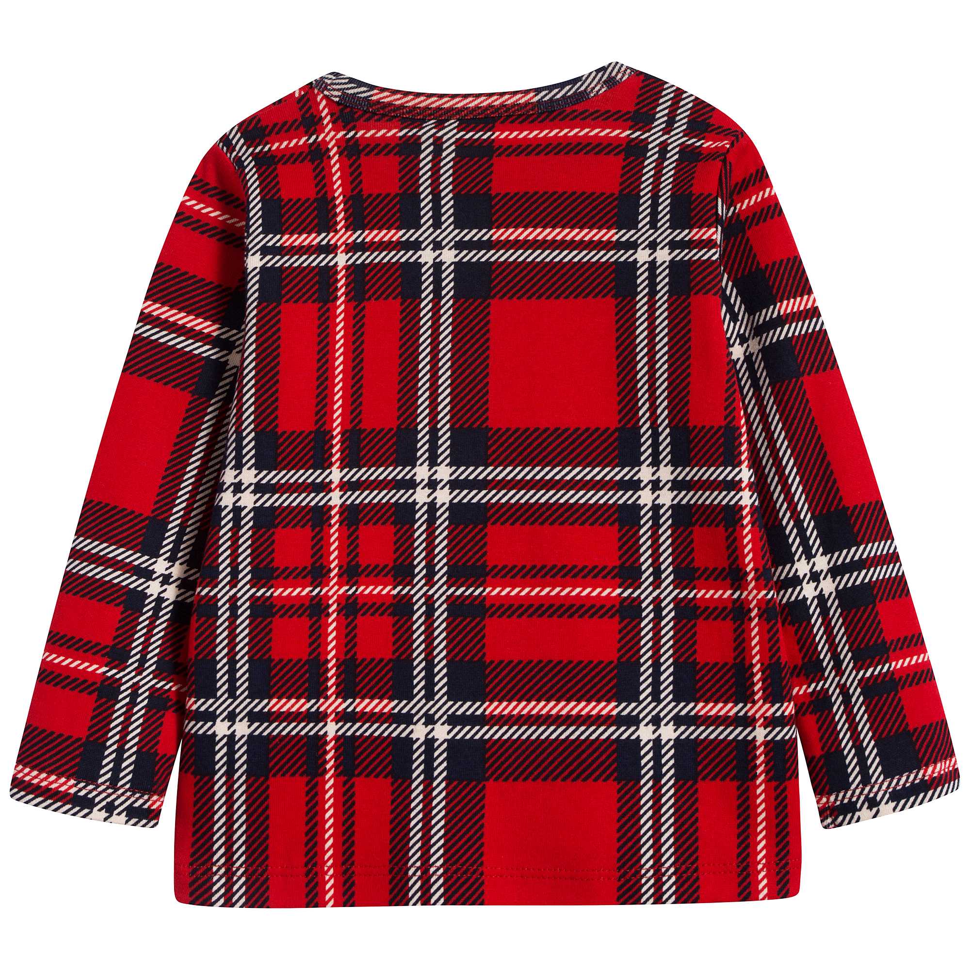 Girls Red Check Organic Cotton T-shirt