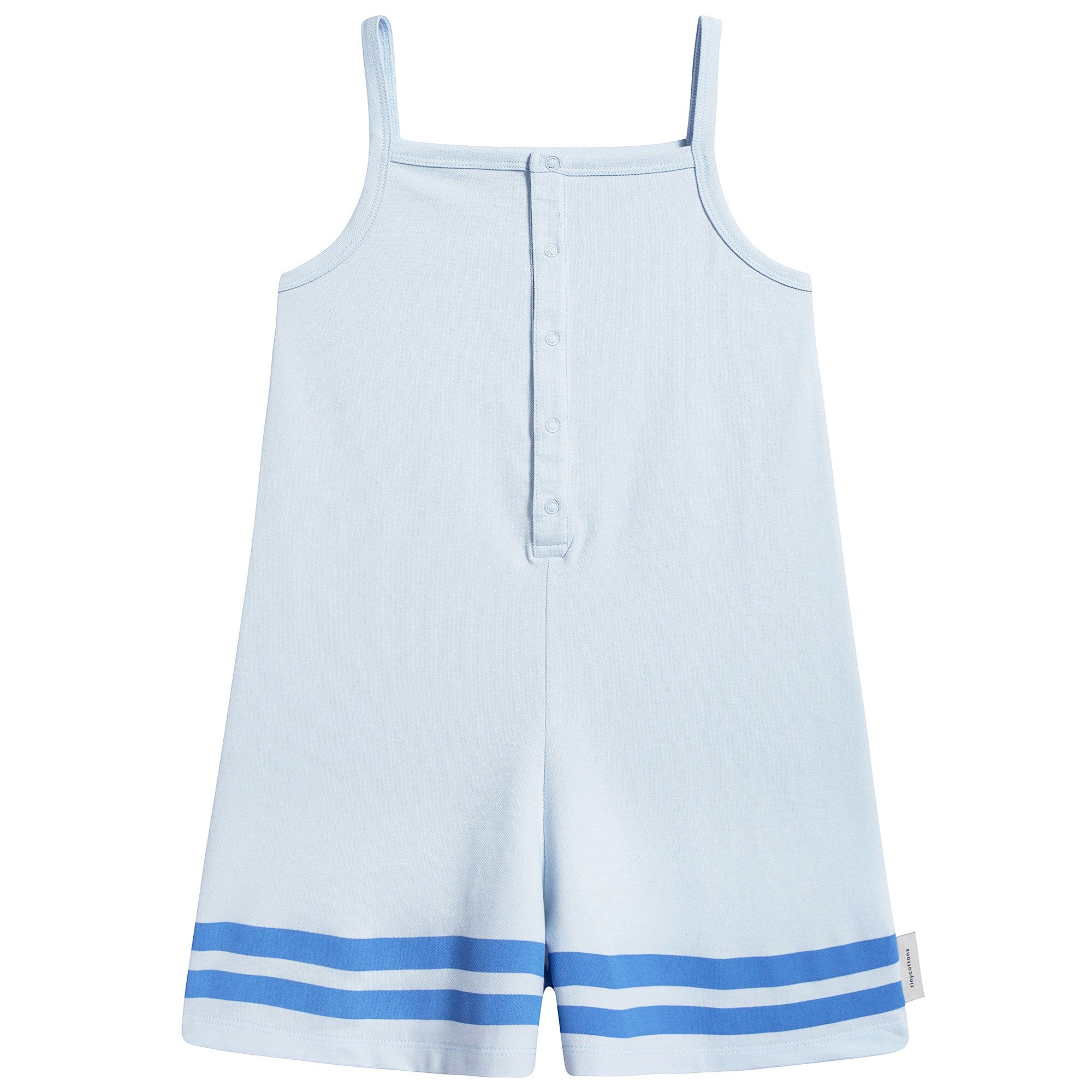 Girls Light Blue Pima Cotton Rompers