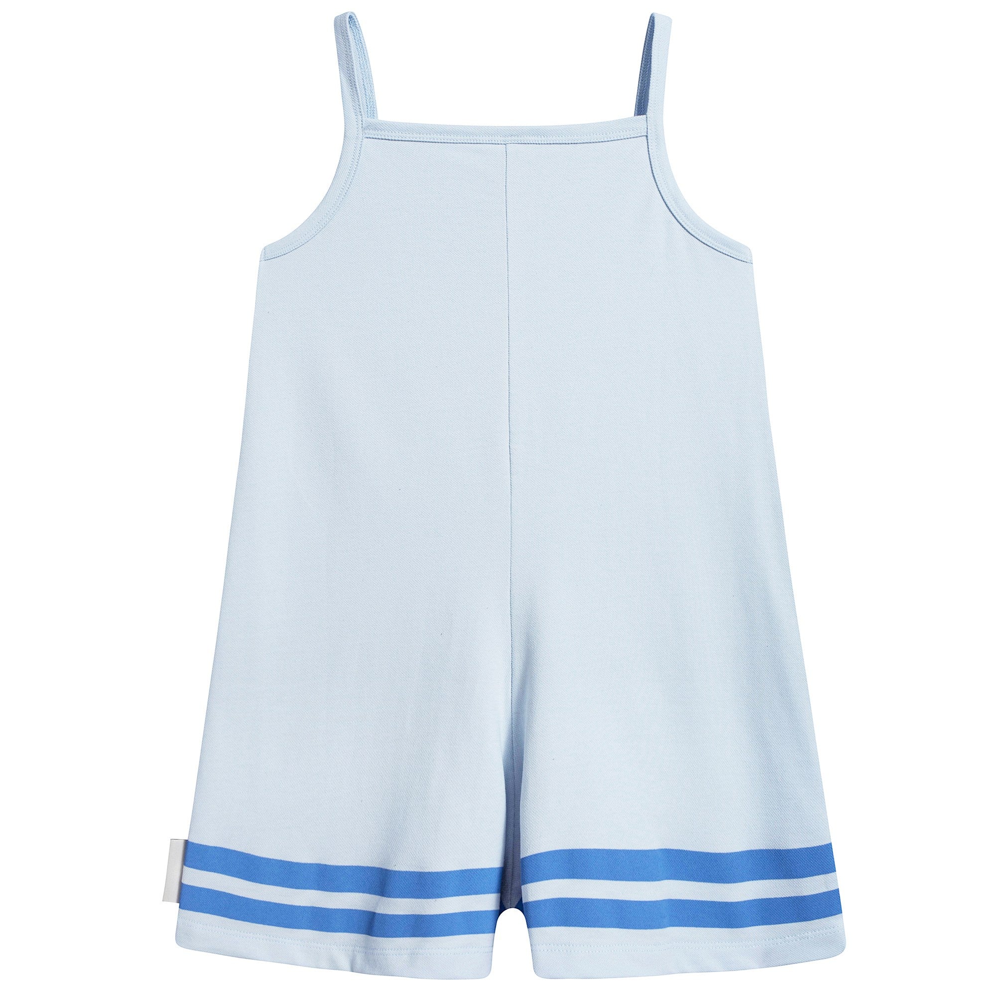 Girls Light Blue Pima Cotton Rompers