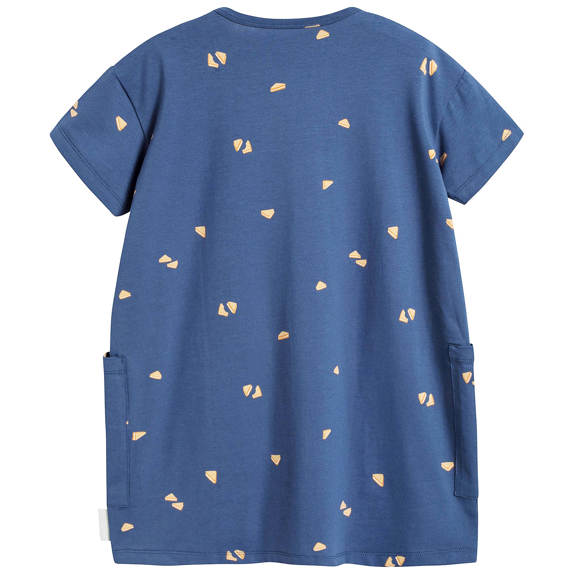 Girls Light Navy Pima Cotton Dress
