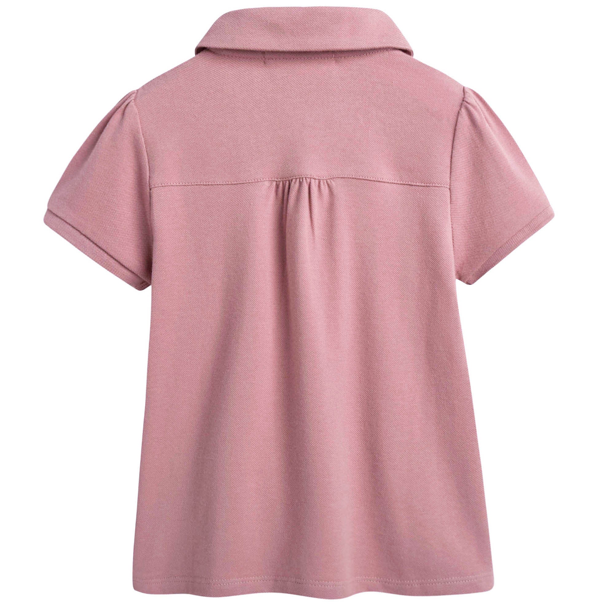 Girls Pink Cotton Piqu茅 Polo Shirt