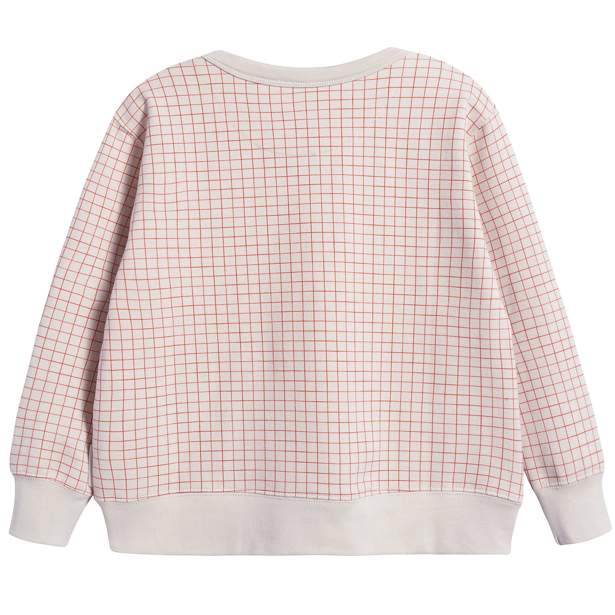 Girls Carmine Striped Pima Cotton Sweatshirt