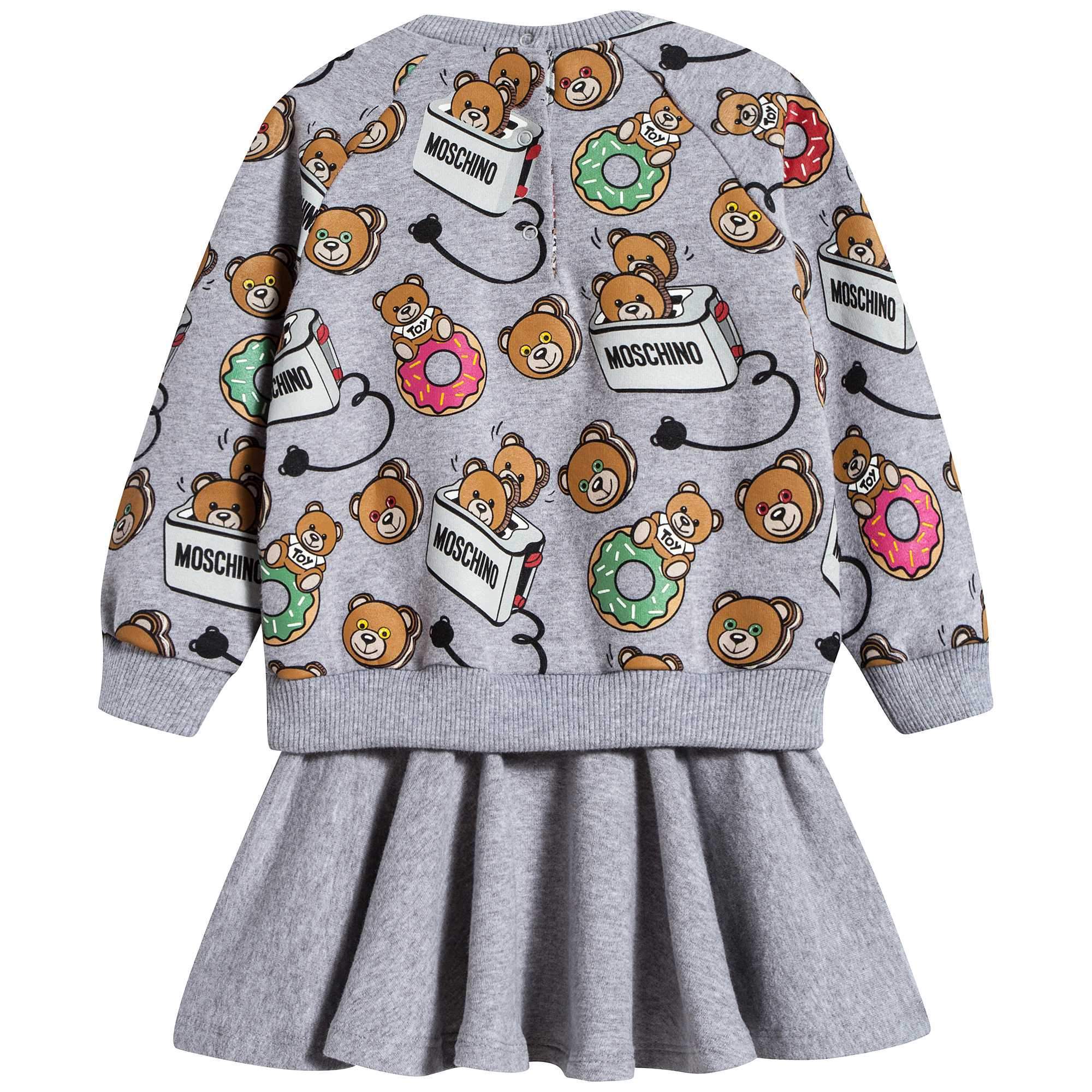 Baby Girls Melange Grey Cotton Dress