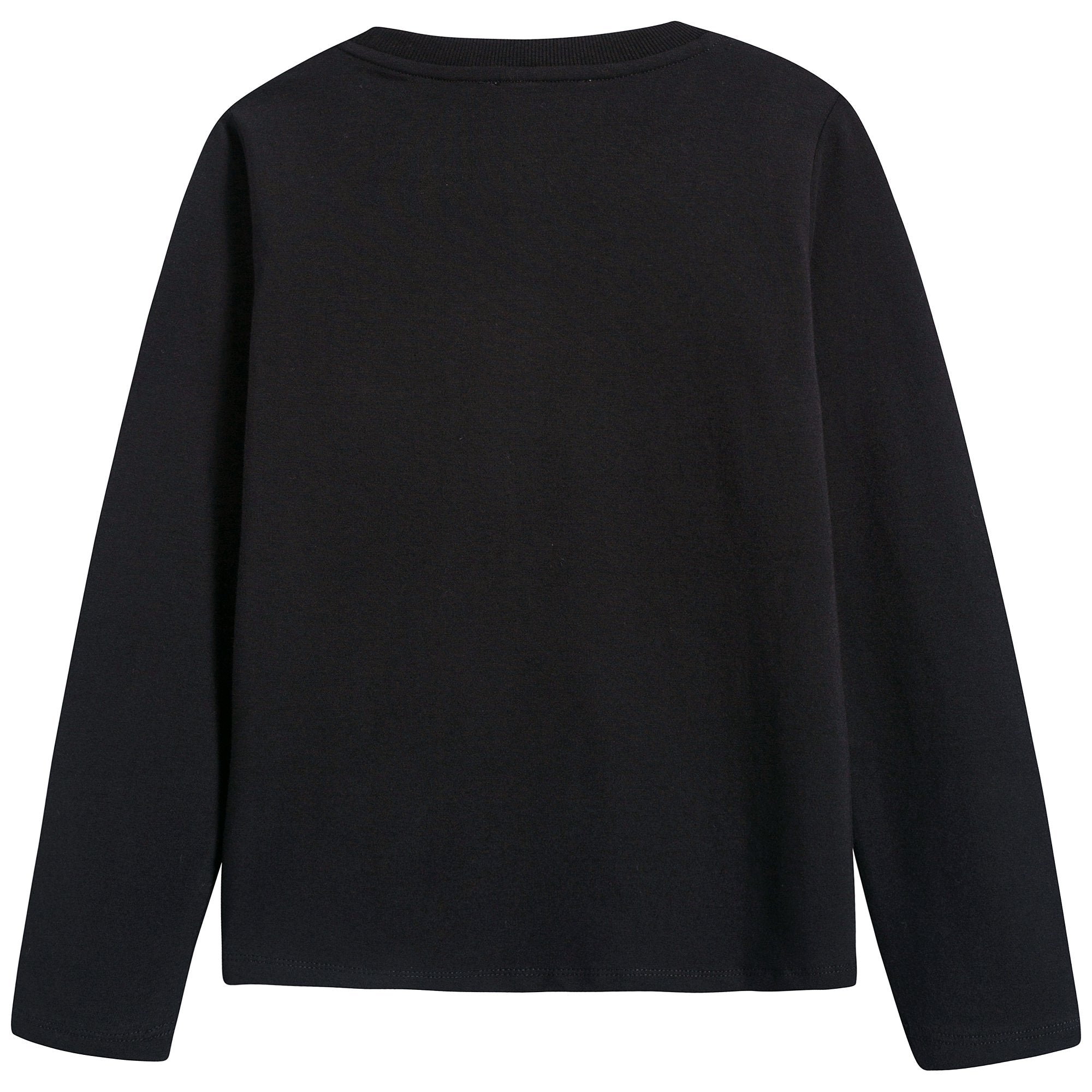 Girls Black Cotton T-shirt