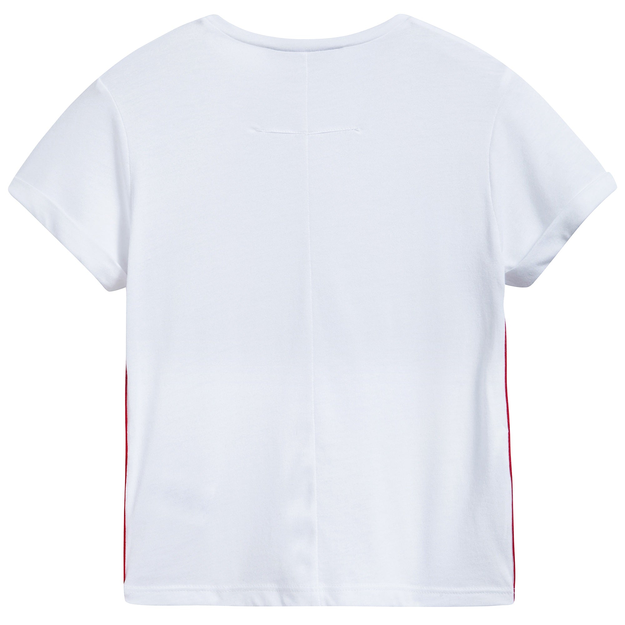 Girls White Cotton Logo T-shirt