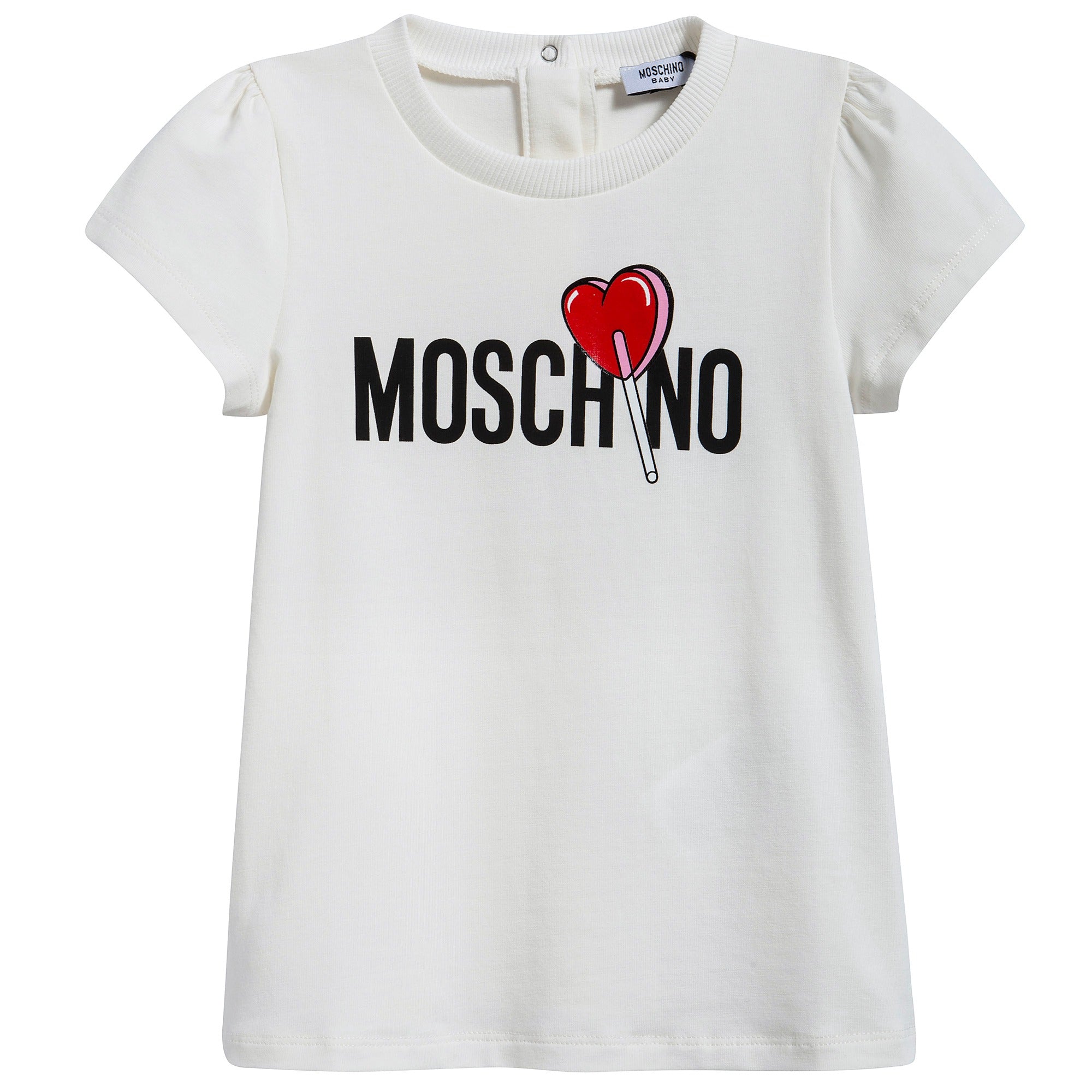 Girls White Logo Cotton T-shirt