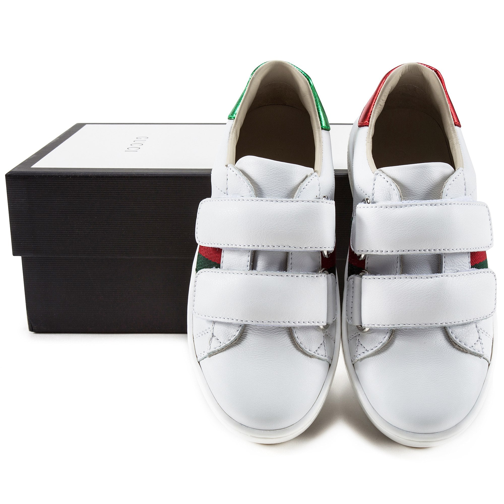 White Velcro Leather Board Shoes
