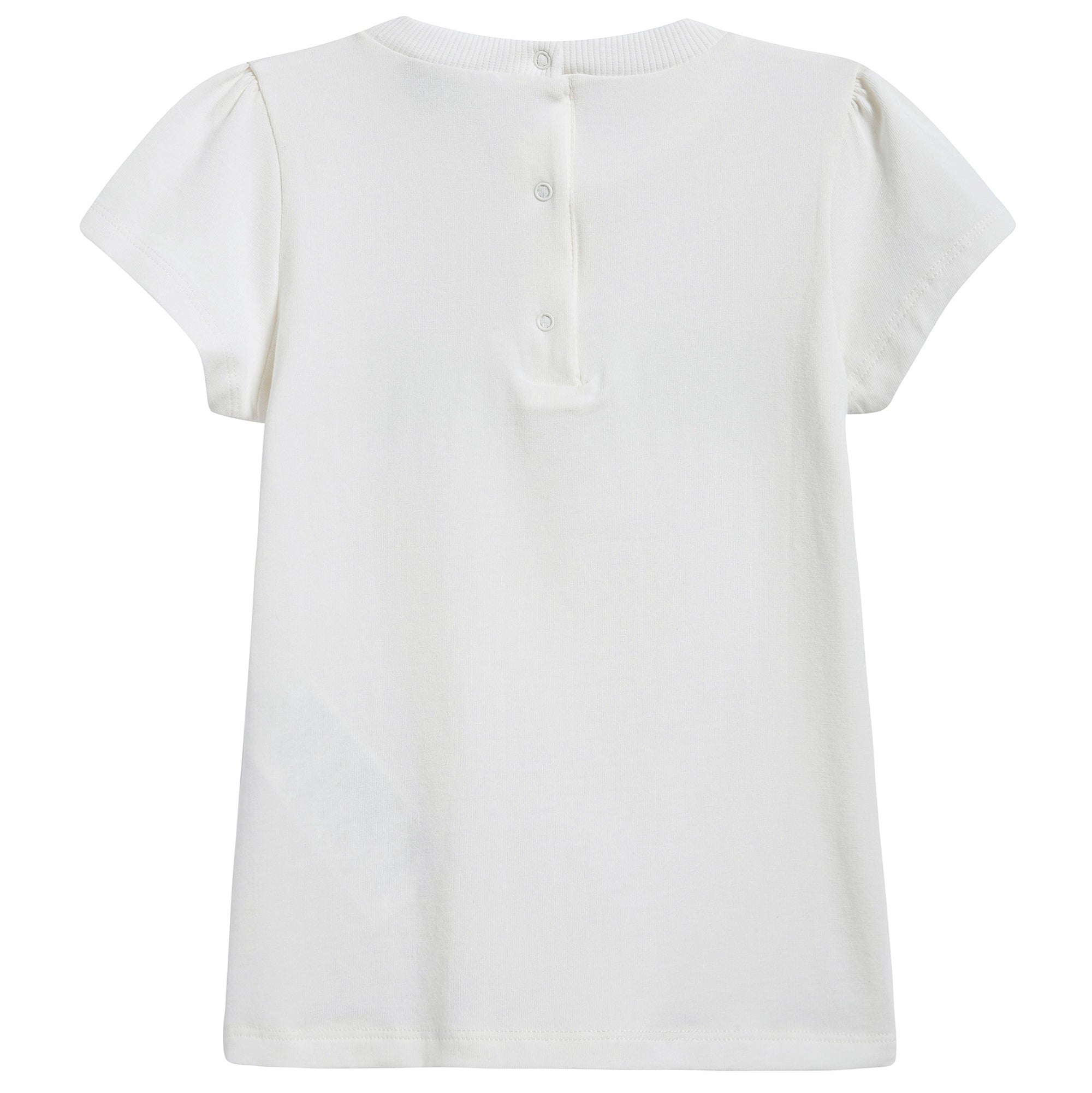Girls White Logo Cotton T-shirt