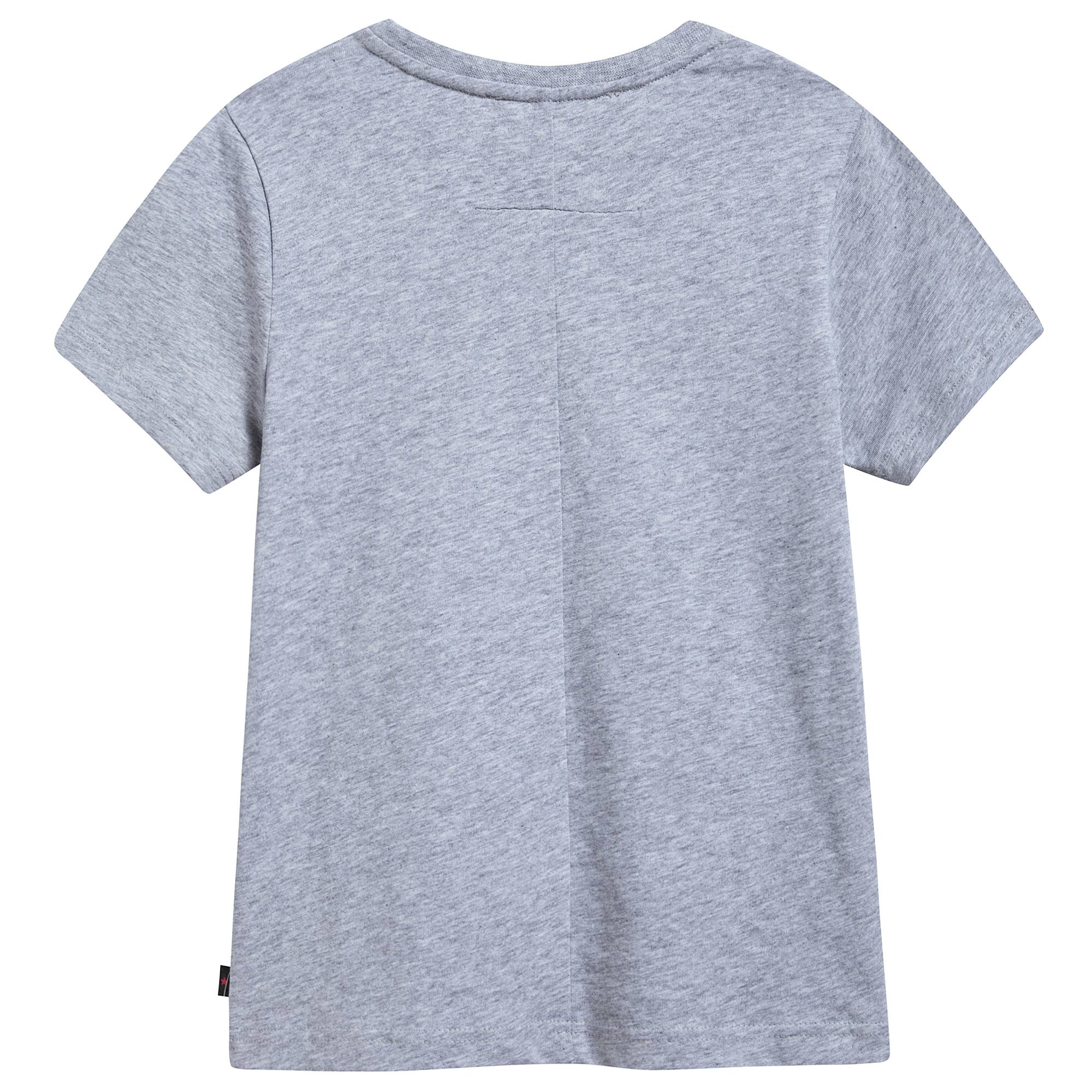 Boys Grey Dog Printed Cotton T-shirt
