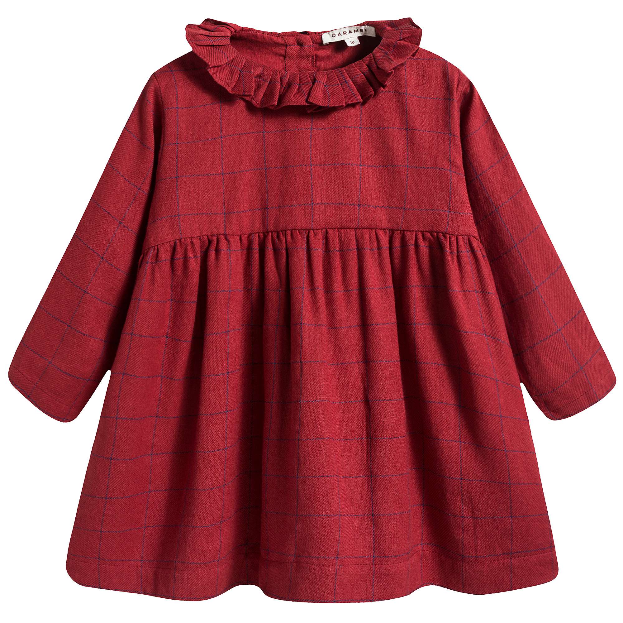 Baby Girls Red Check Cotton Dress