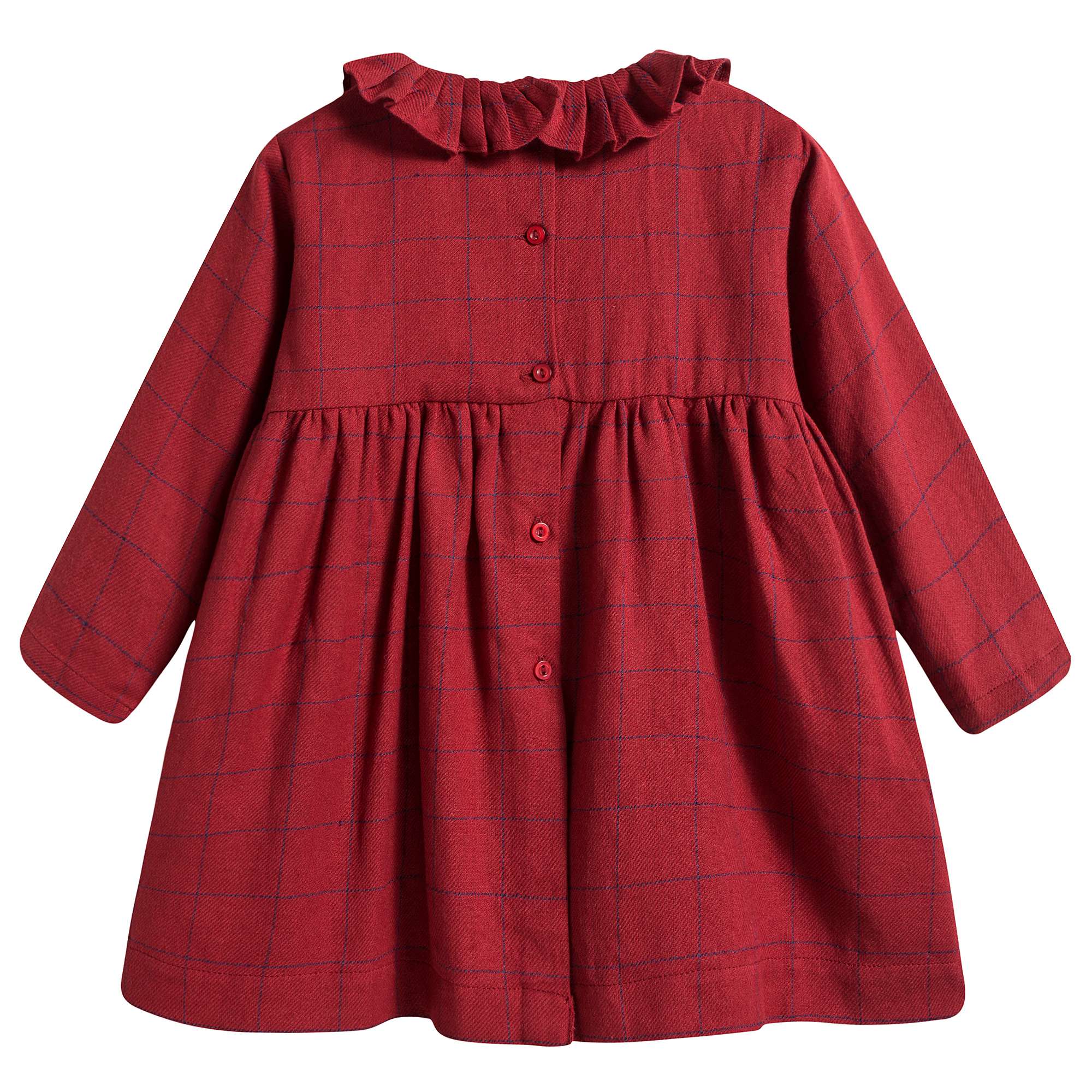 Baby Girls Red Check Cotton Dress
