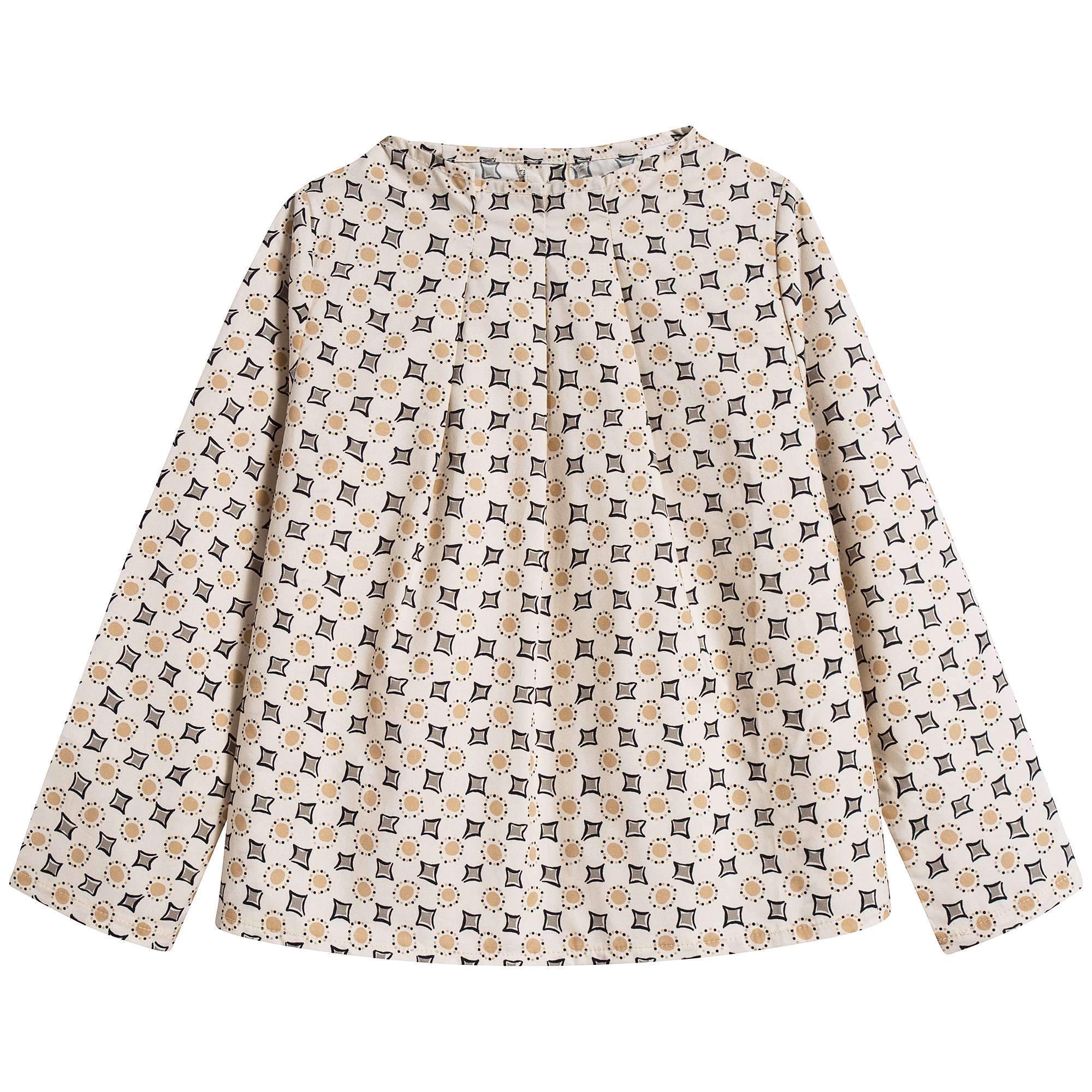 Girls Pleated Neck Blouse