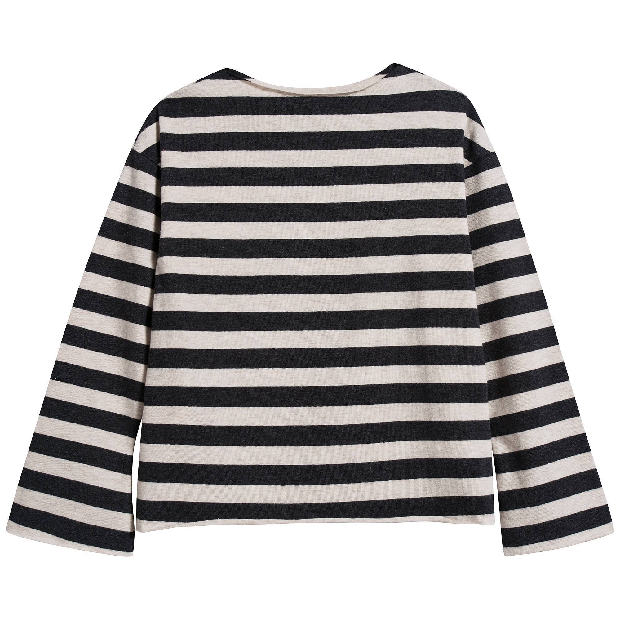 Girls & Boys Stripes Flared Sleeves T-shirt