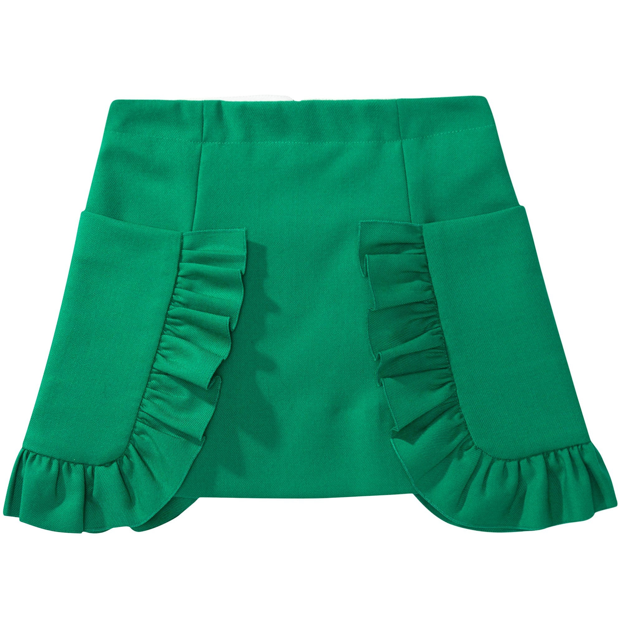 Girls Green Cotton Skirt