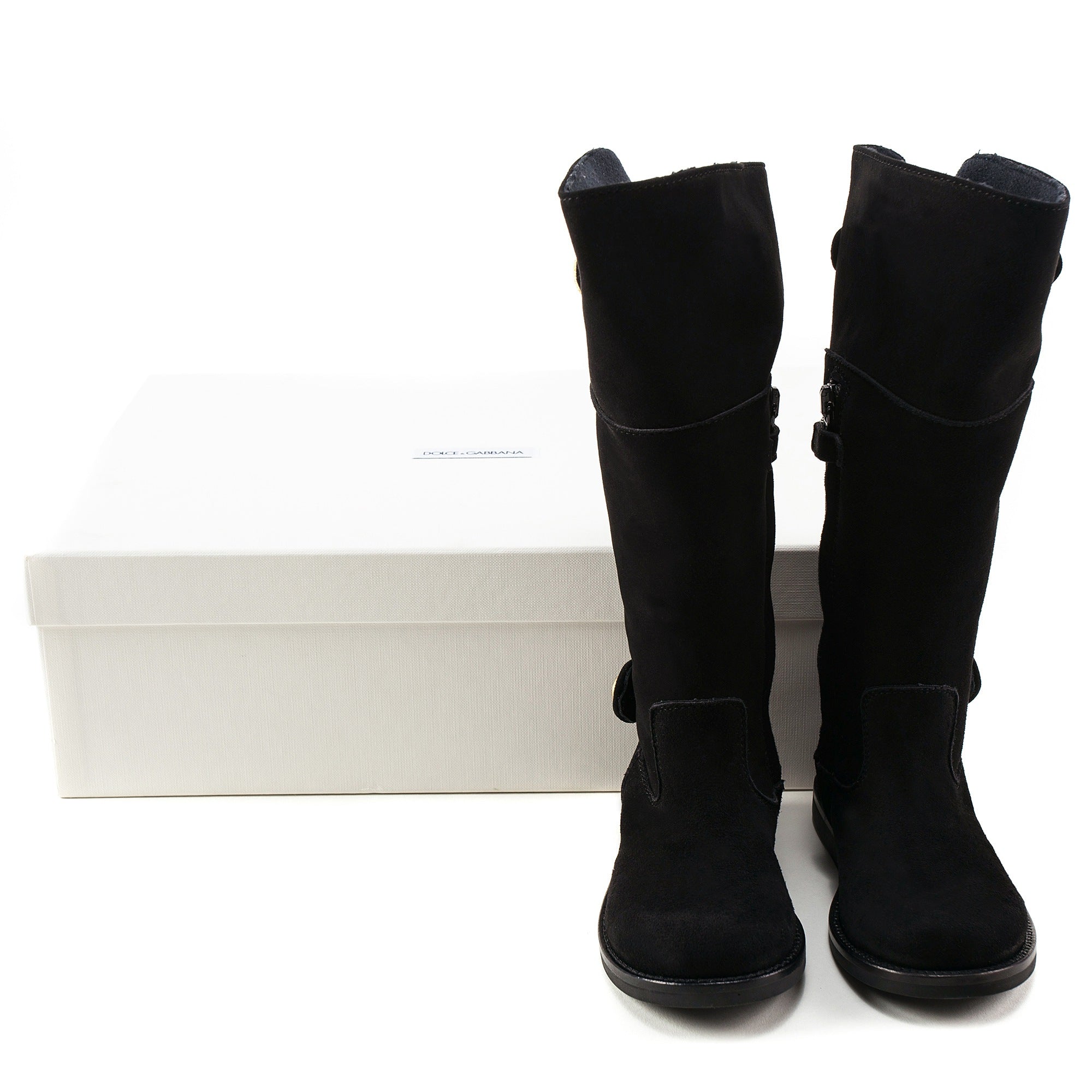 Girls Black High-help Boots Shoes