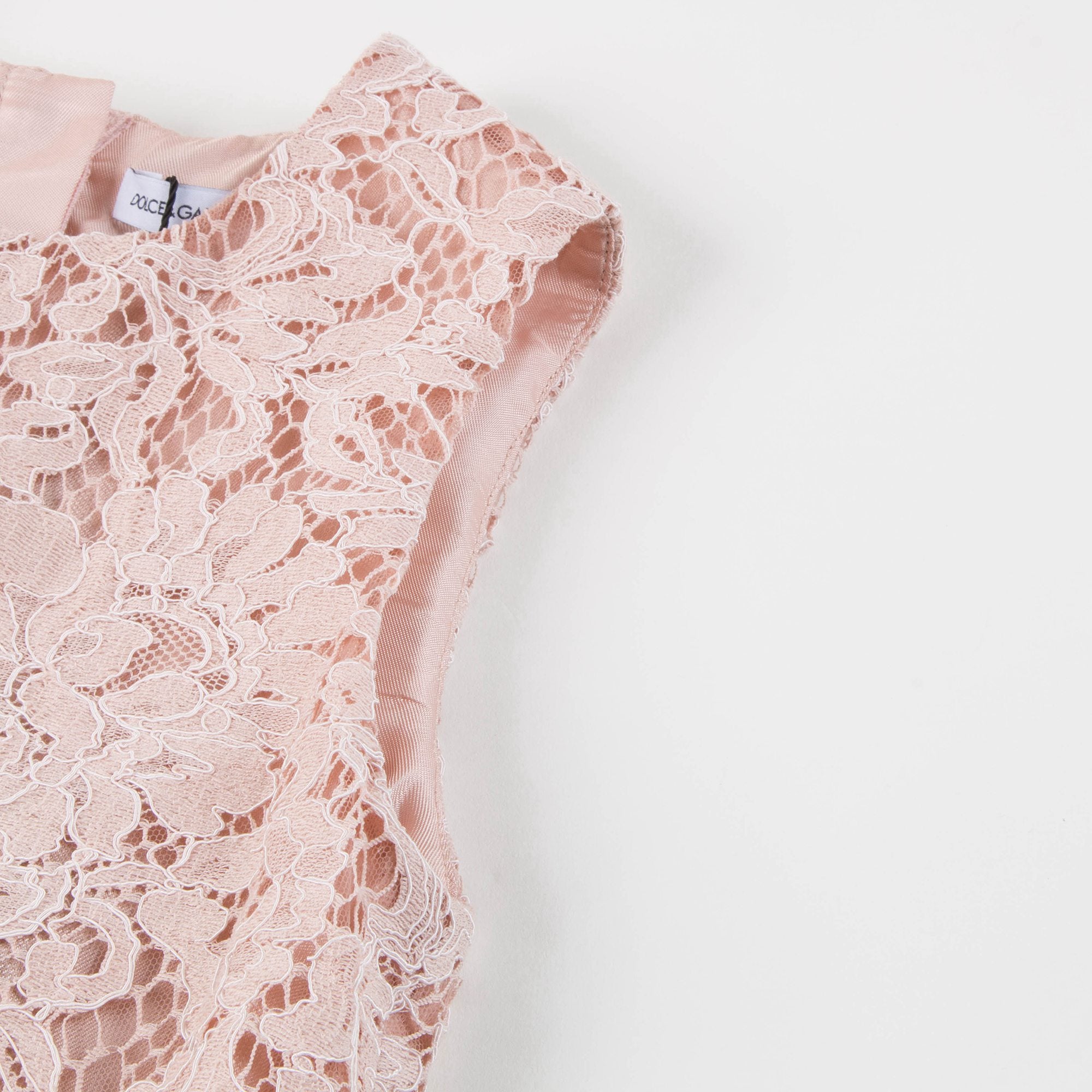Girls Pink Lace Dress