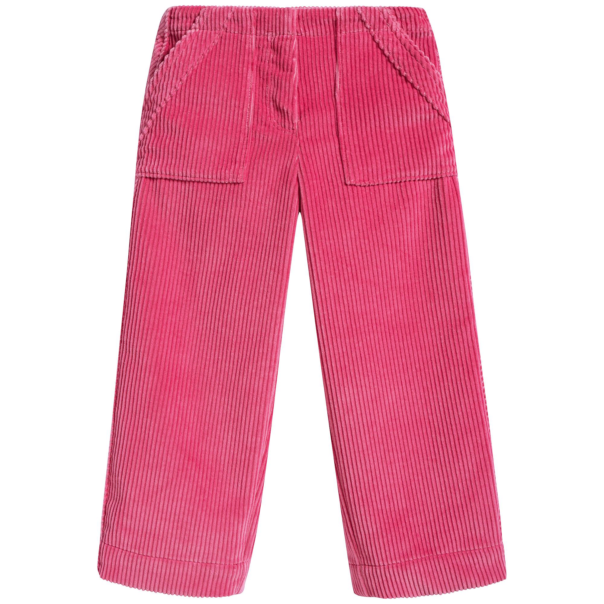 Girls Bright Rose Cotton Trousers