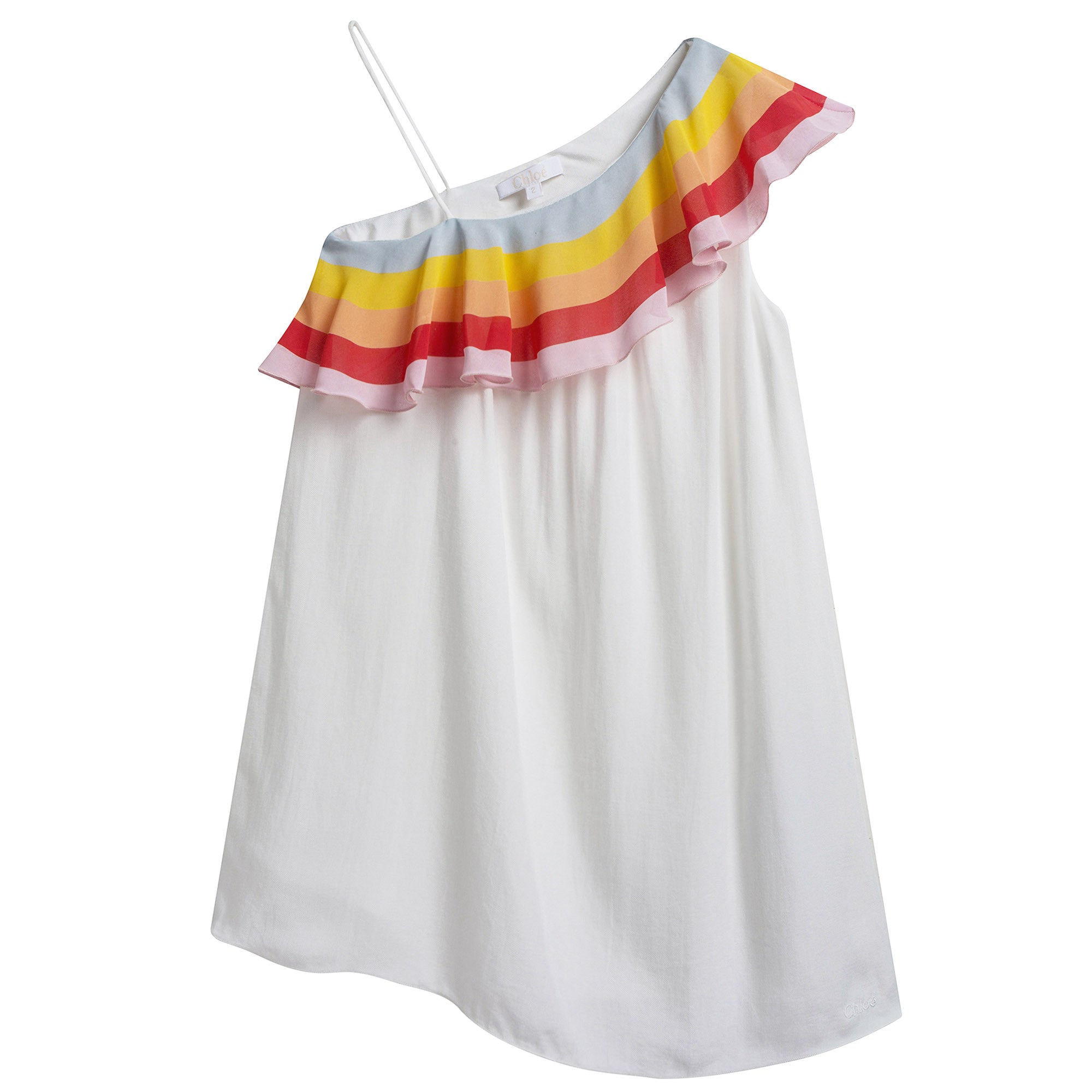 Girls White Viscose Dress