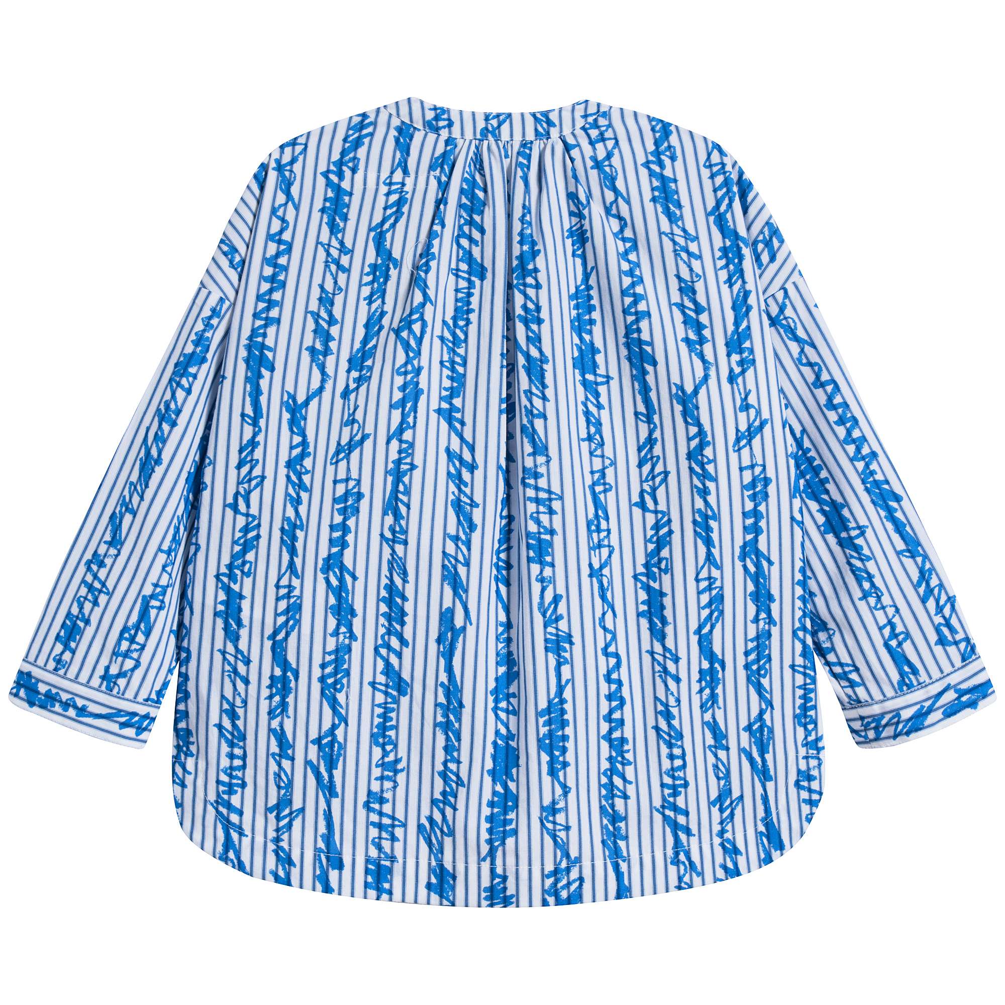 Girls Bright Blue Cotton Shirt