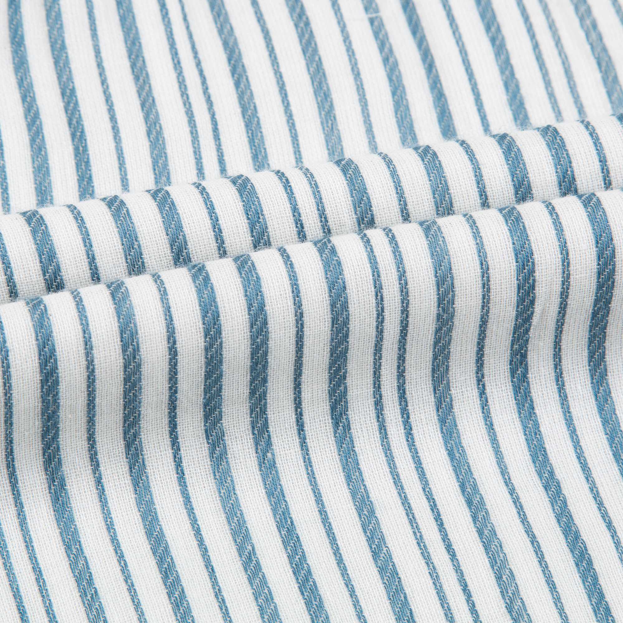 Girls Blue Stripe Cotton Woven Dress