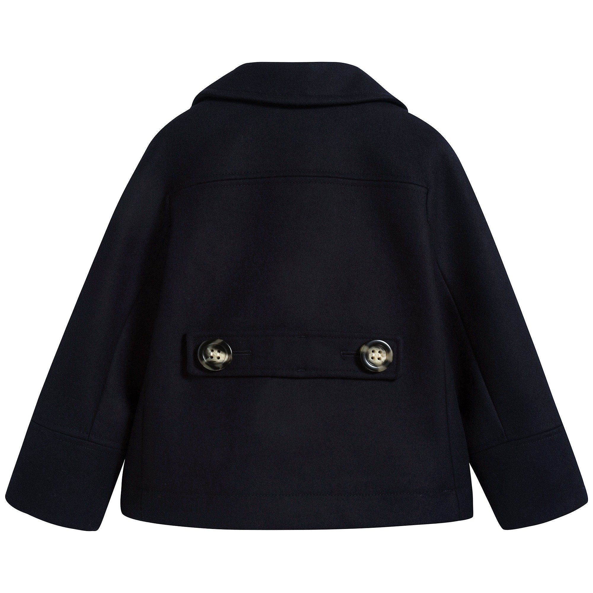 Girls Navy Virgin Wool Coat