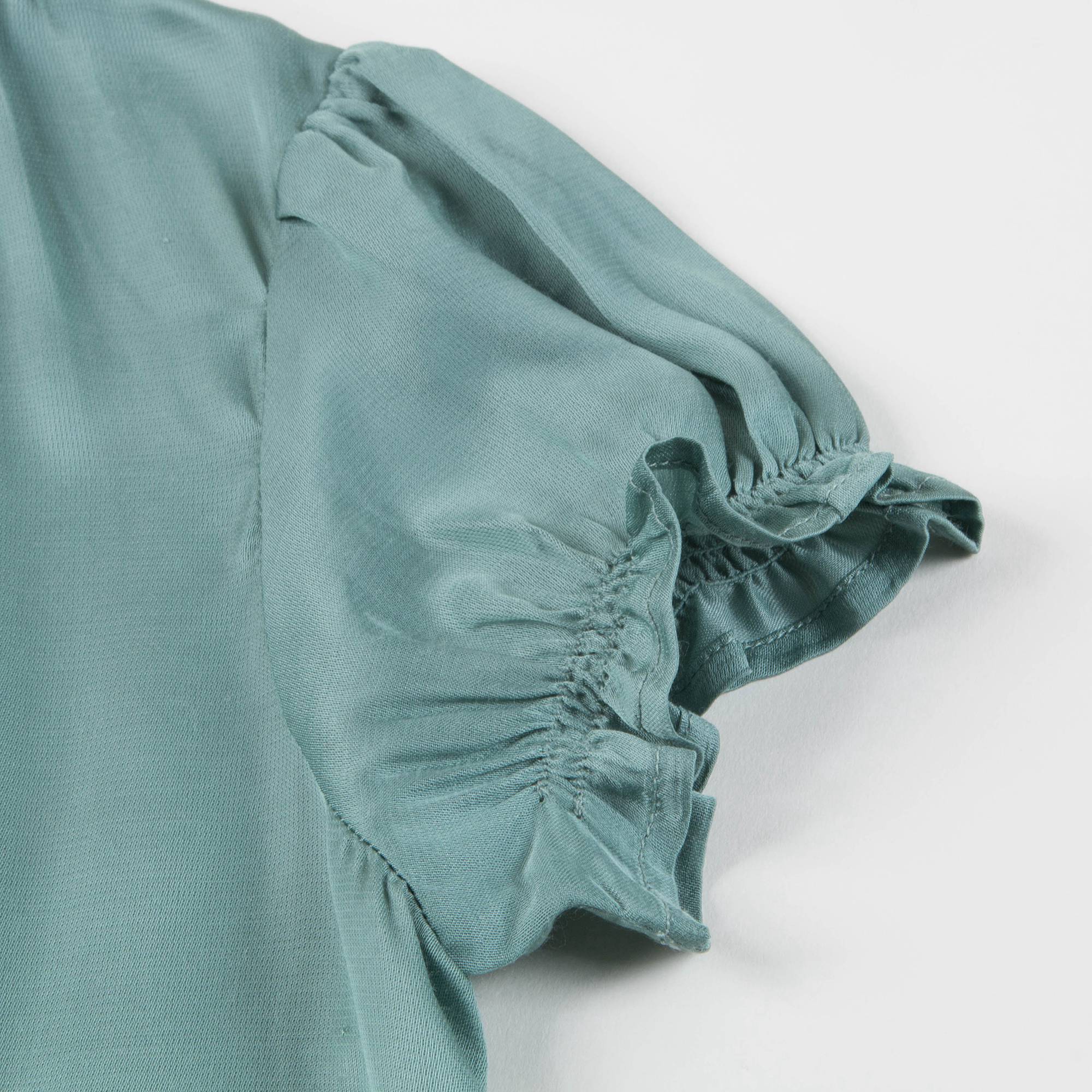 Girls Dusty Turquoise Woven Dress