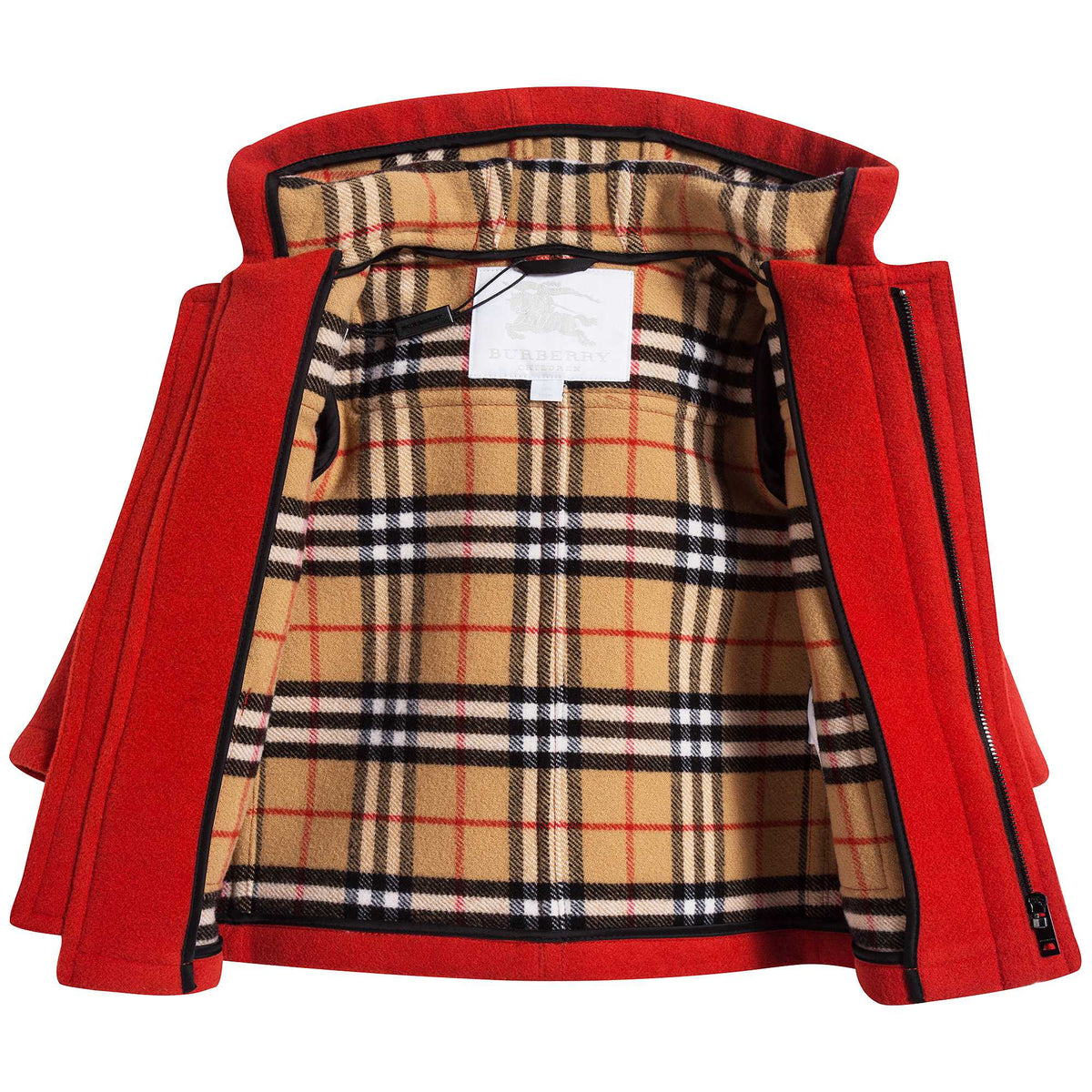 Manteau en laine orange-rouge pour bébé fille