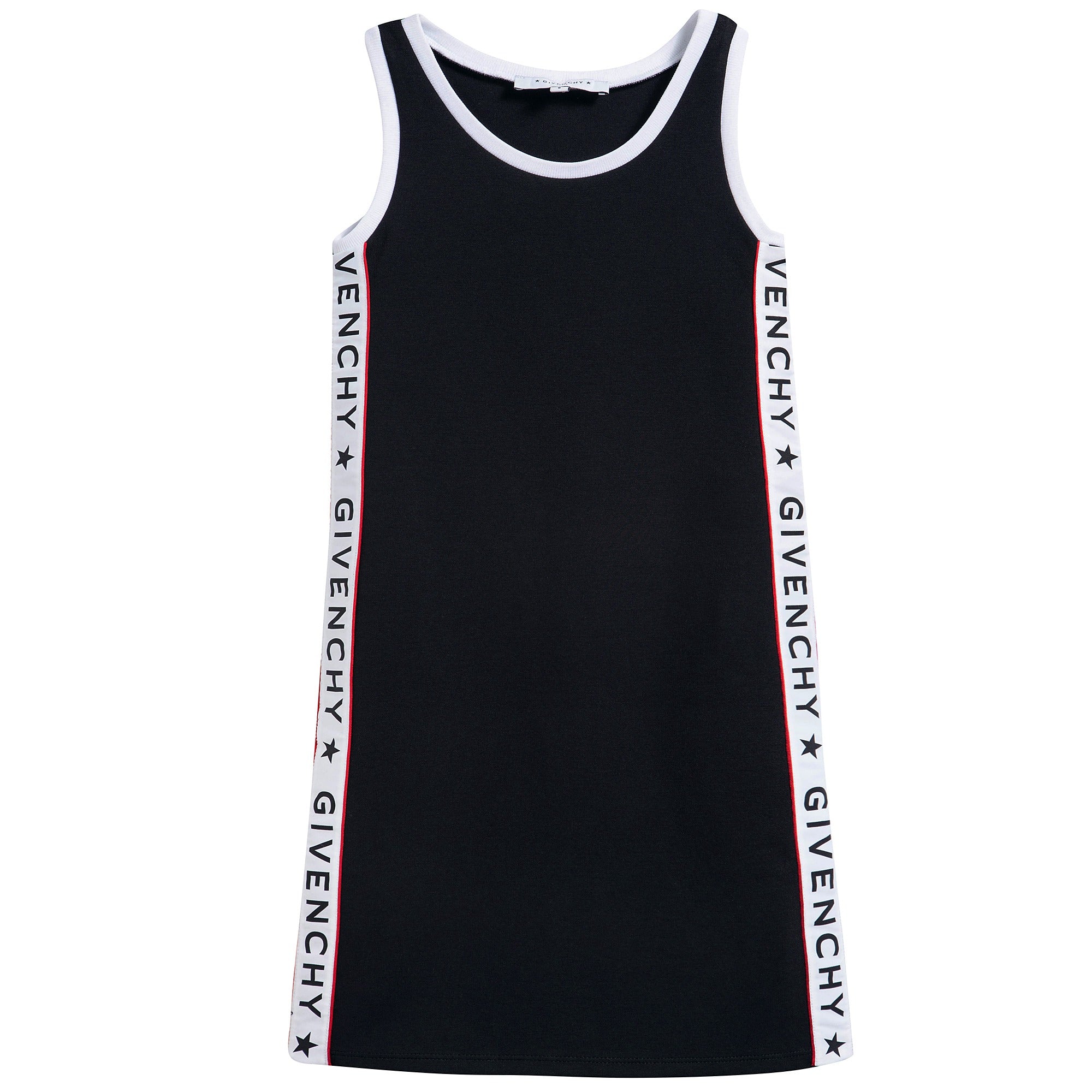 Girls Black Cotton Sleeveless Motion Dress