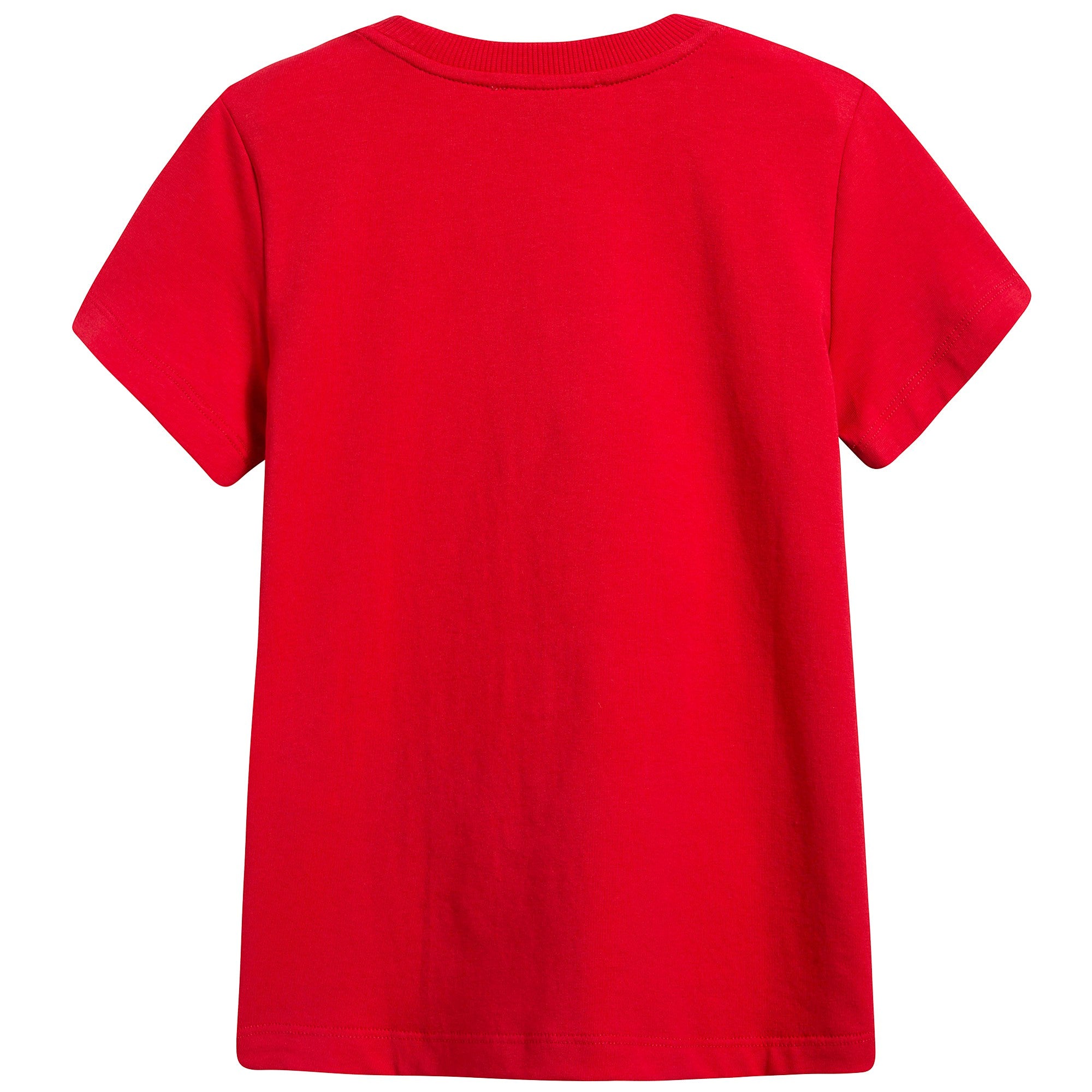 Girls Poppy Red Cotton Teddy Bear T-Shirt