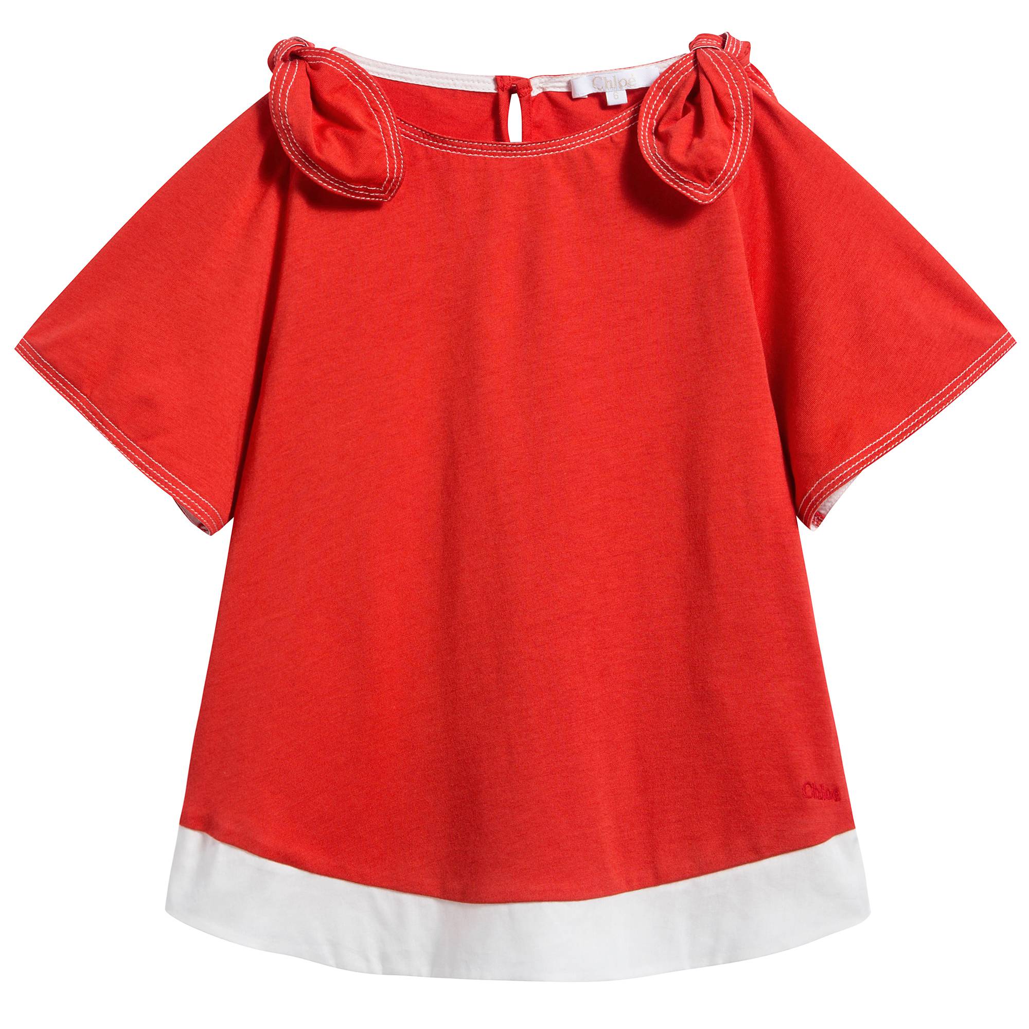 Girls Red Cotton T-shirt