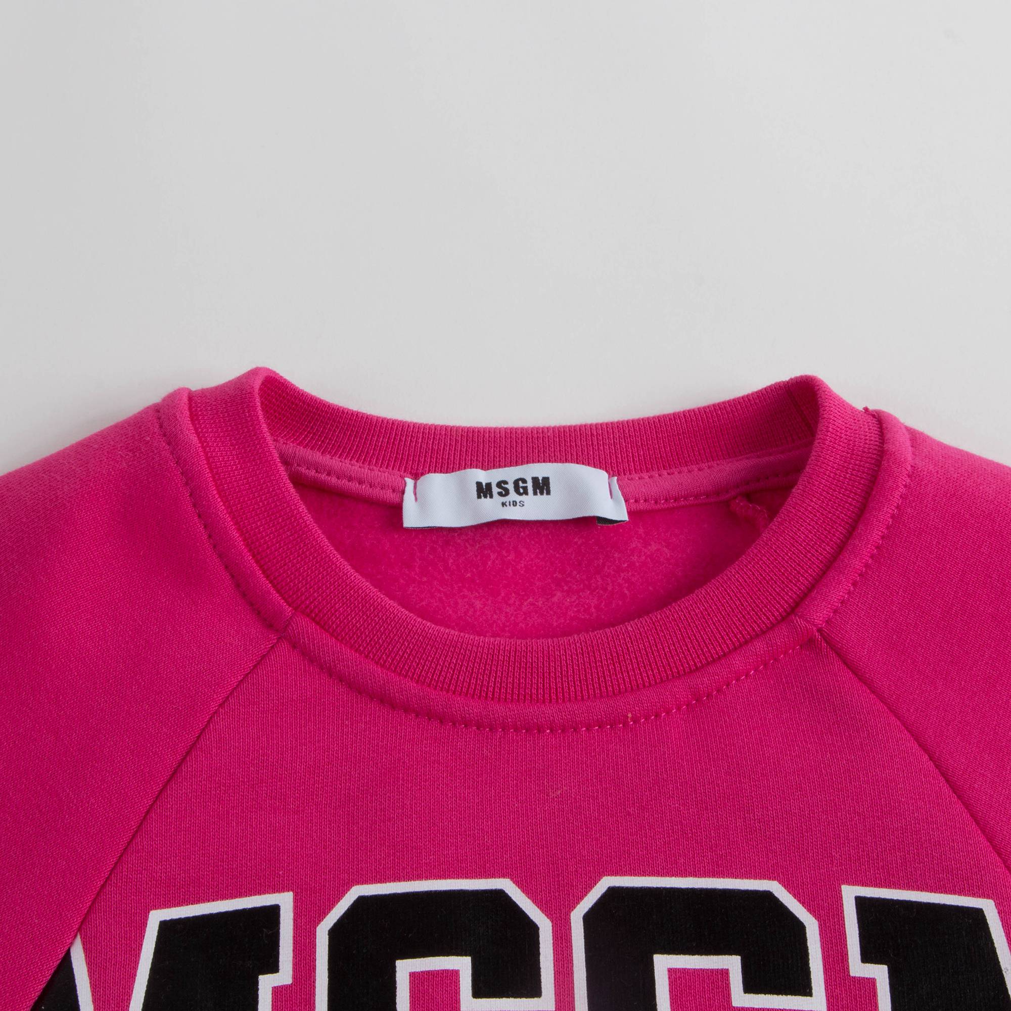 Girls Fuchsia Logo Cotton Sweatshirt