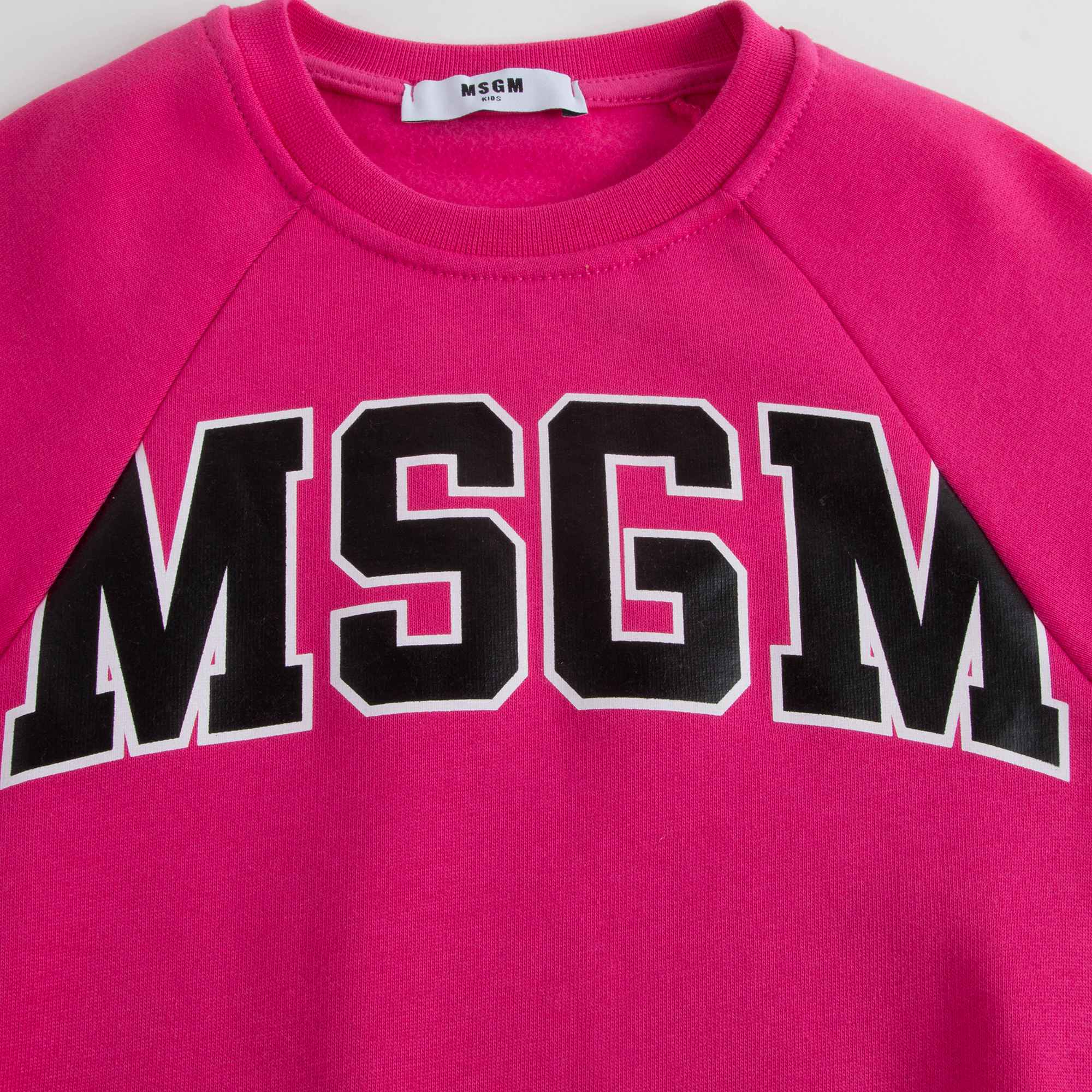 Girls Fuchsia Logo Cotton Sweatshirt