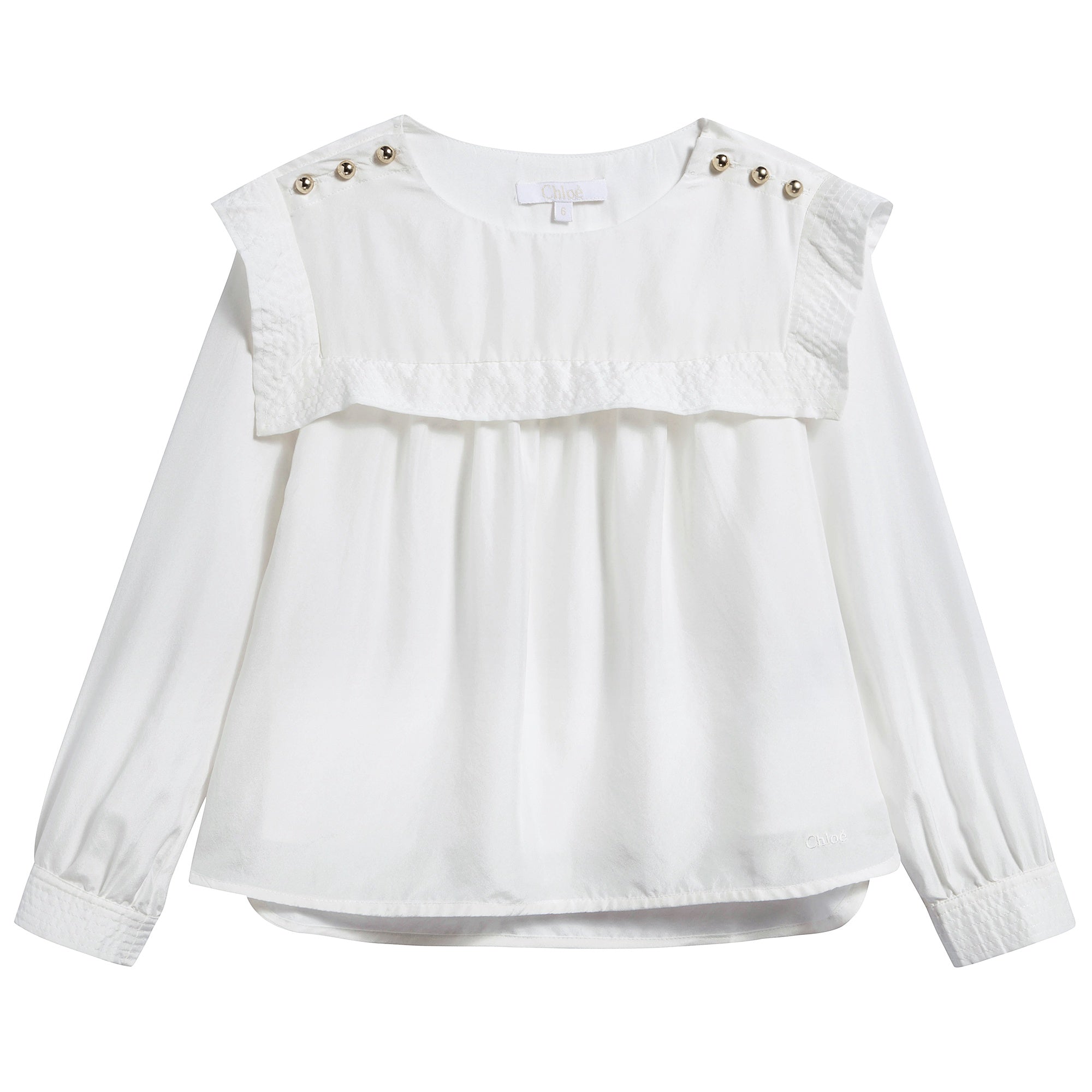 Girls White Soie Blouse