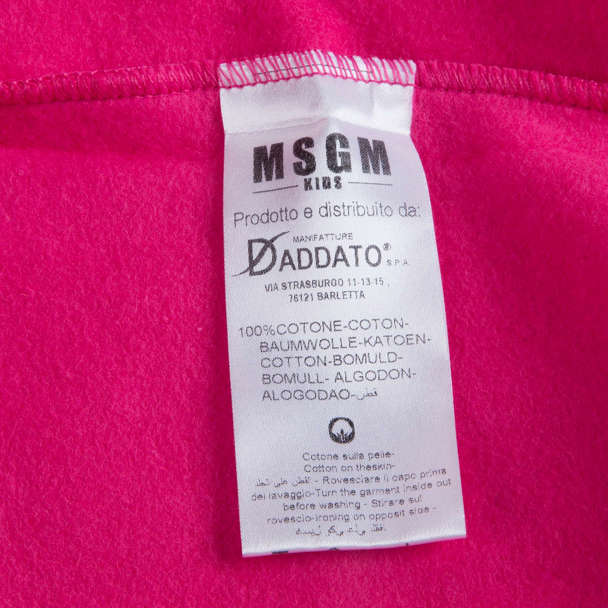 Girls Fuchsia Logo Cotton Sweatshirt